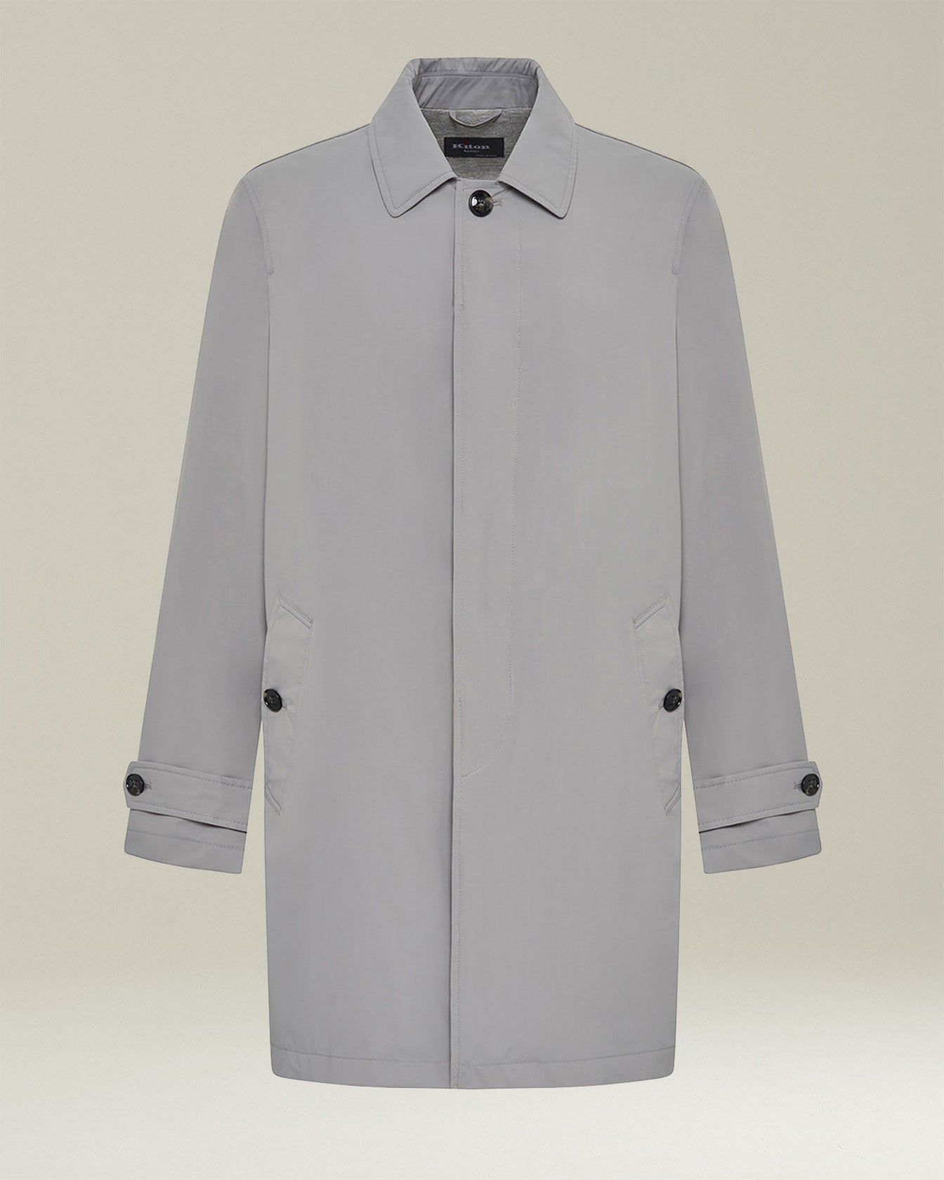 Kiton Outerwear Mantel Grau 50 Seide Einreihig