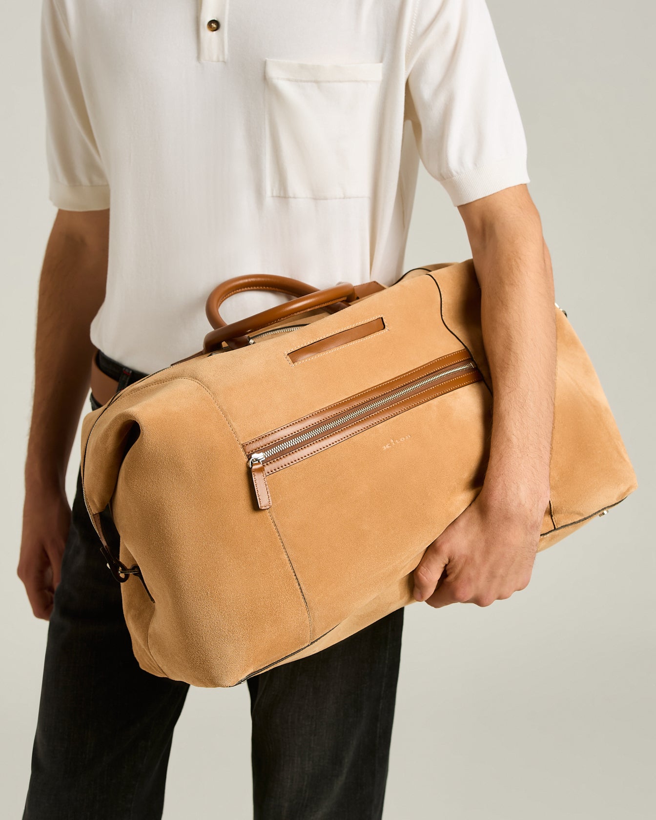 Kiton Bags Weekender Wildleder Cognac 50x35cm TU