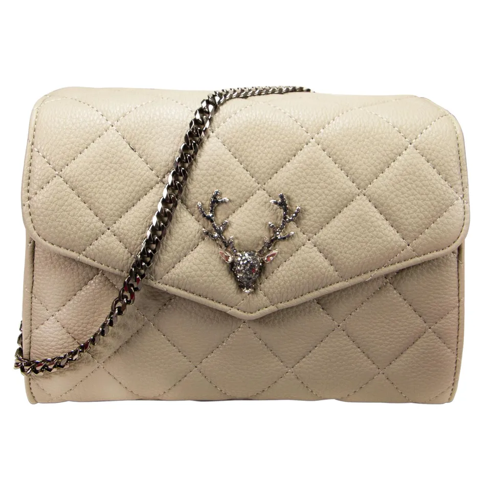 Alpenflüstern DAHEIM DTA100 Dirndltasche Clutch taupe-grau
