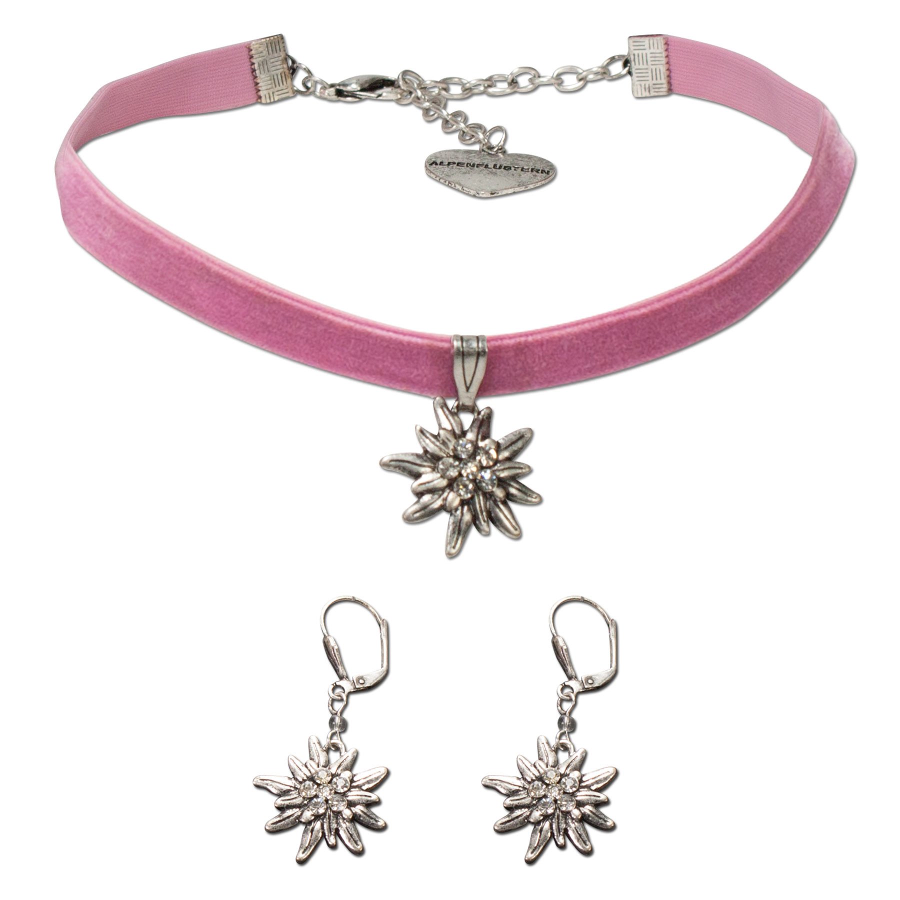 Alpenflüstern DAHEIM SET015 Schmuck-Set schwarz Samt-Kropfband