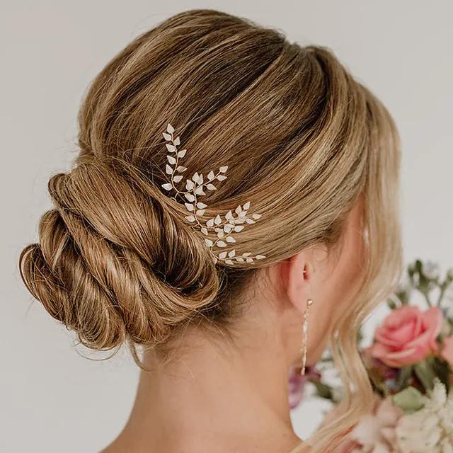 Perlenbräute Haarschmuck Lana Haarnadeln Gold 3er Set Perlen