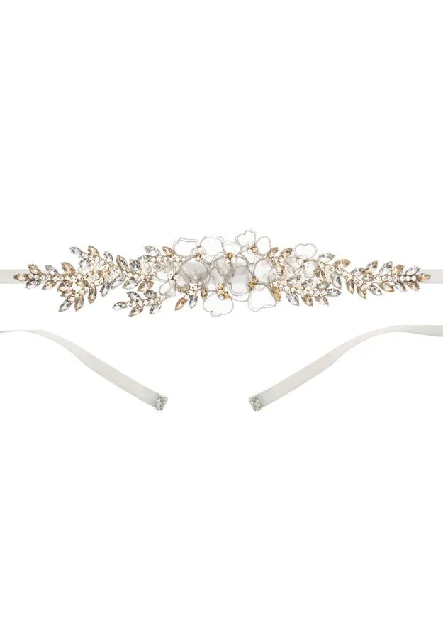 Elizabeth Bower Eden Petal Brautgürtel Gold Blüten
