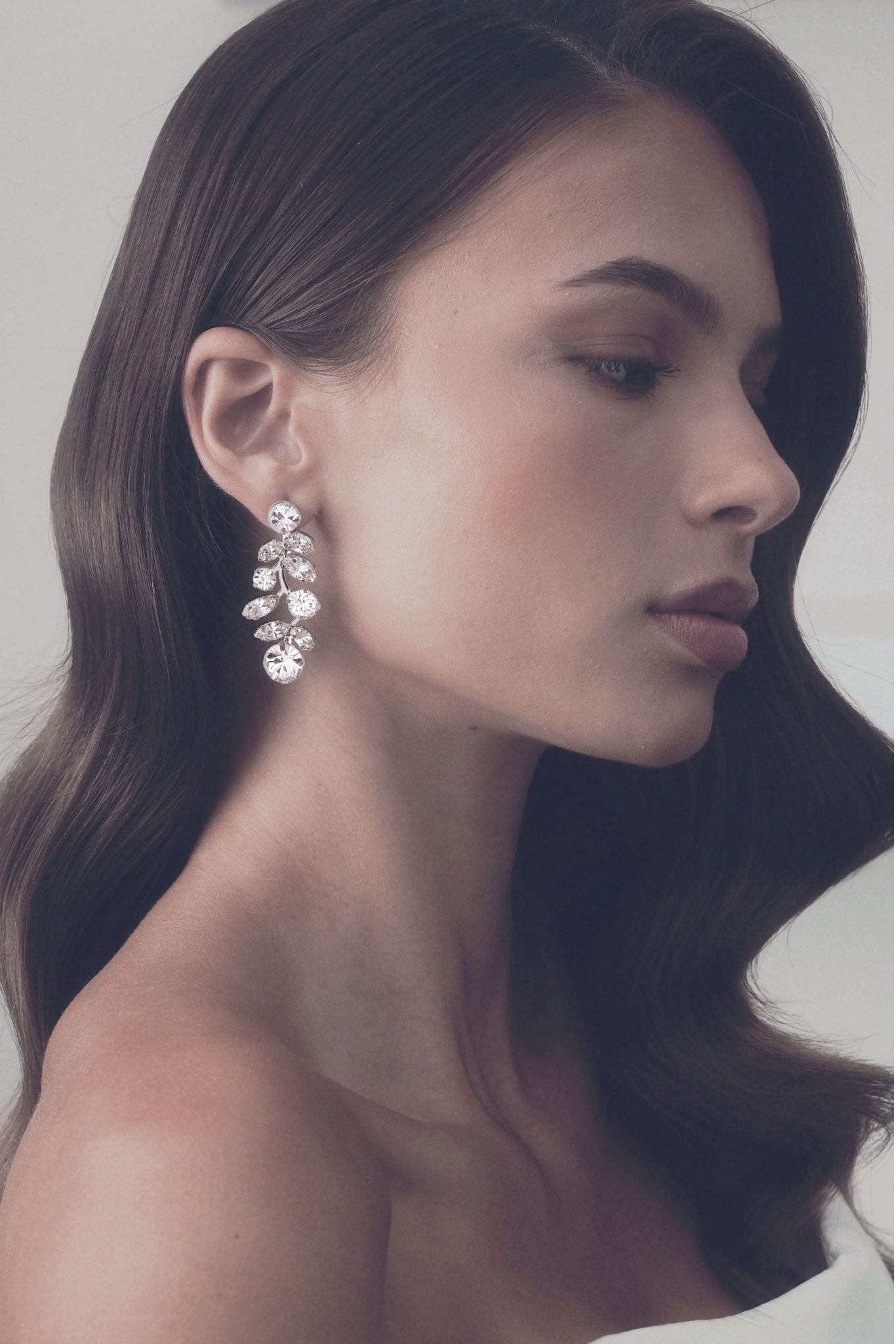 Elizabeth Bower Evie Crystal Hängeohrringe Rhodium Kristall