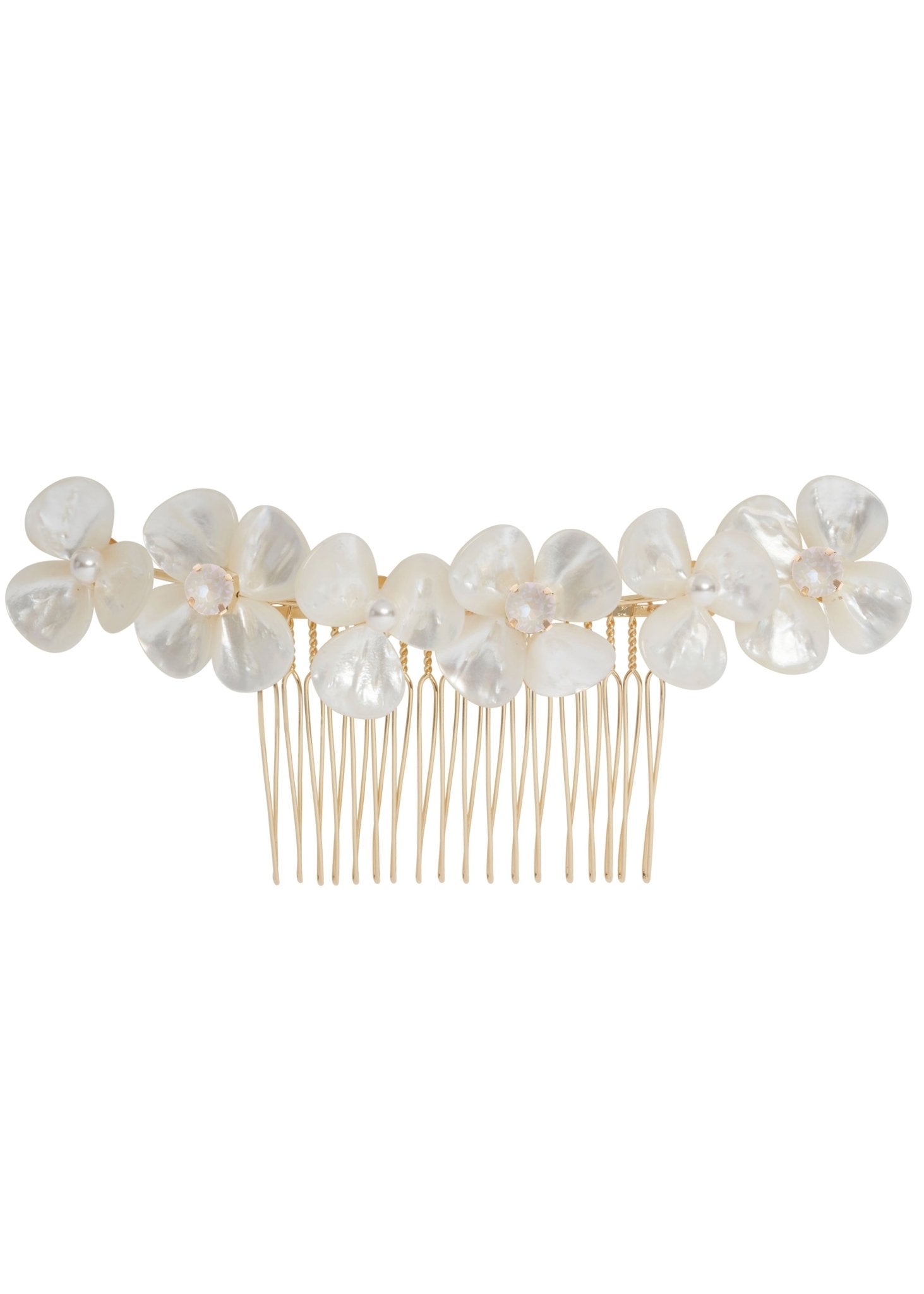 Elizabeth Bower Petal Garland Floral Comb Haarkamm Rhodium