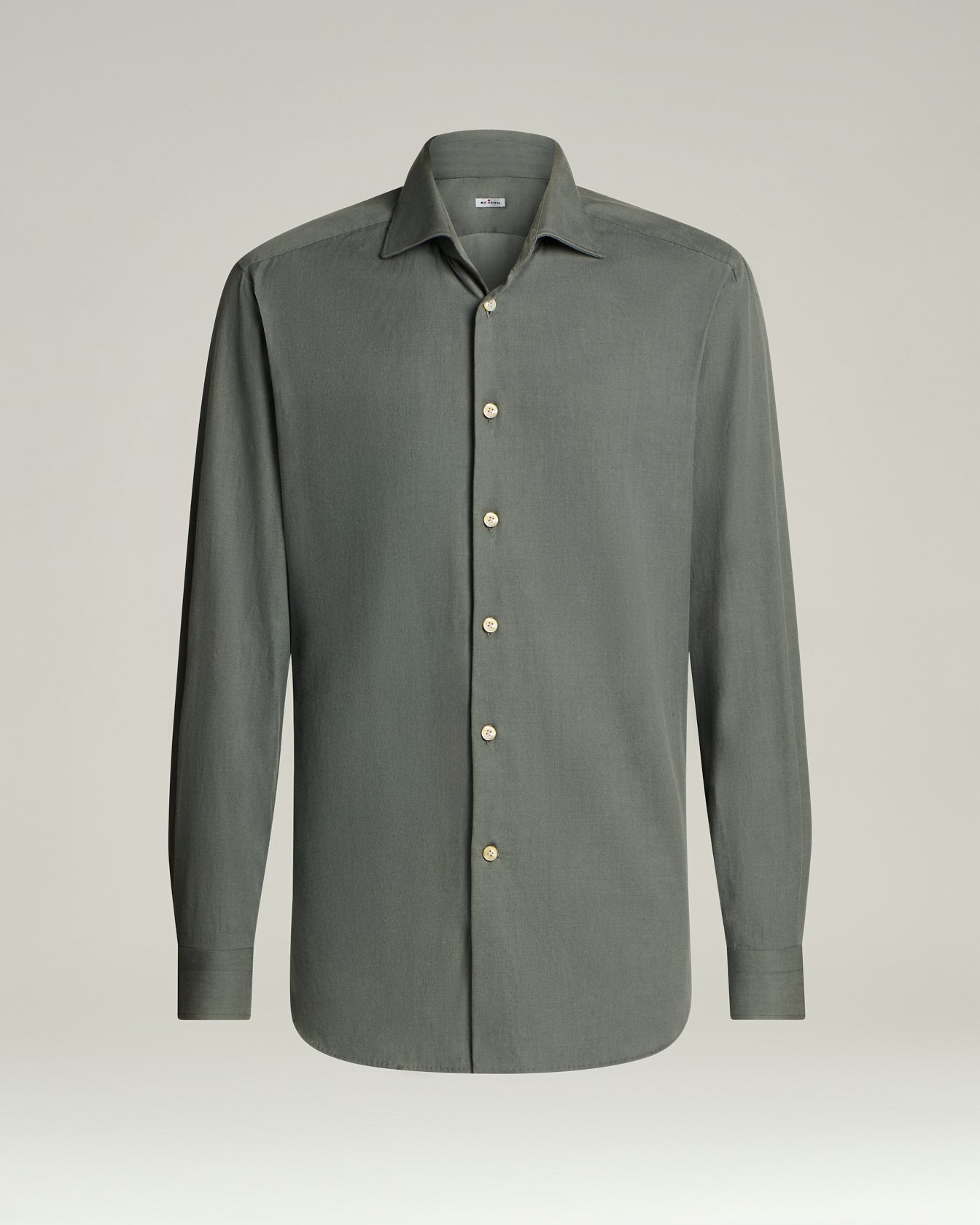 Kiton Shirts GREY COTTON Hemd Grau Baumwolle