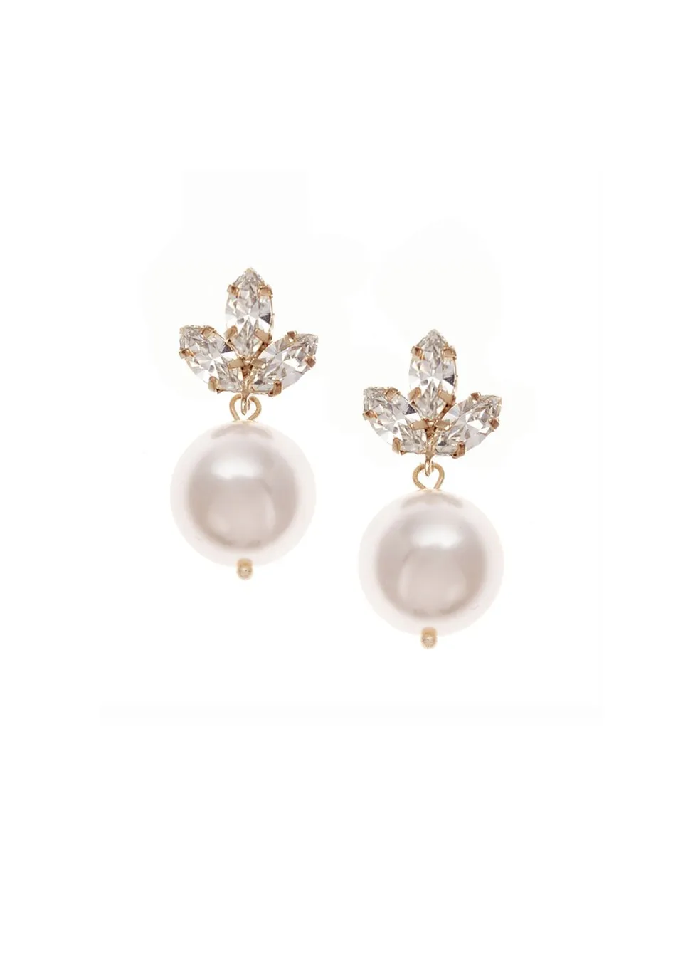 Elizabeth Bower Mia Bauble Pearl Tropfenohrringe Rhodium Stecker