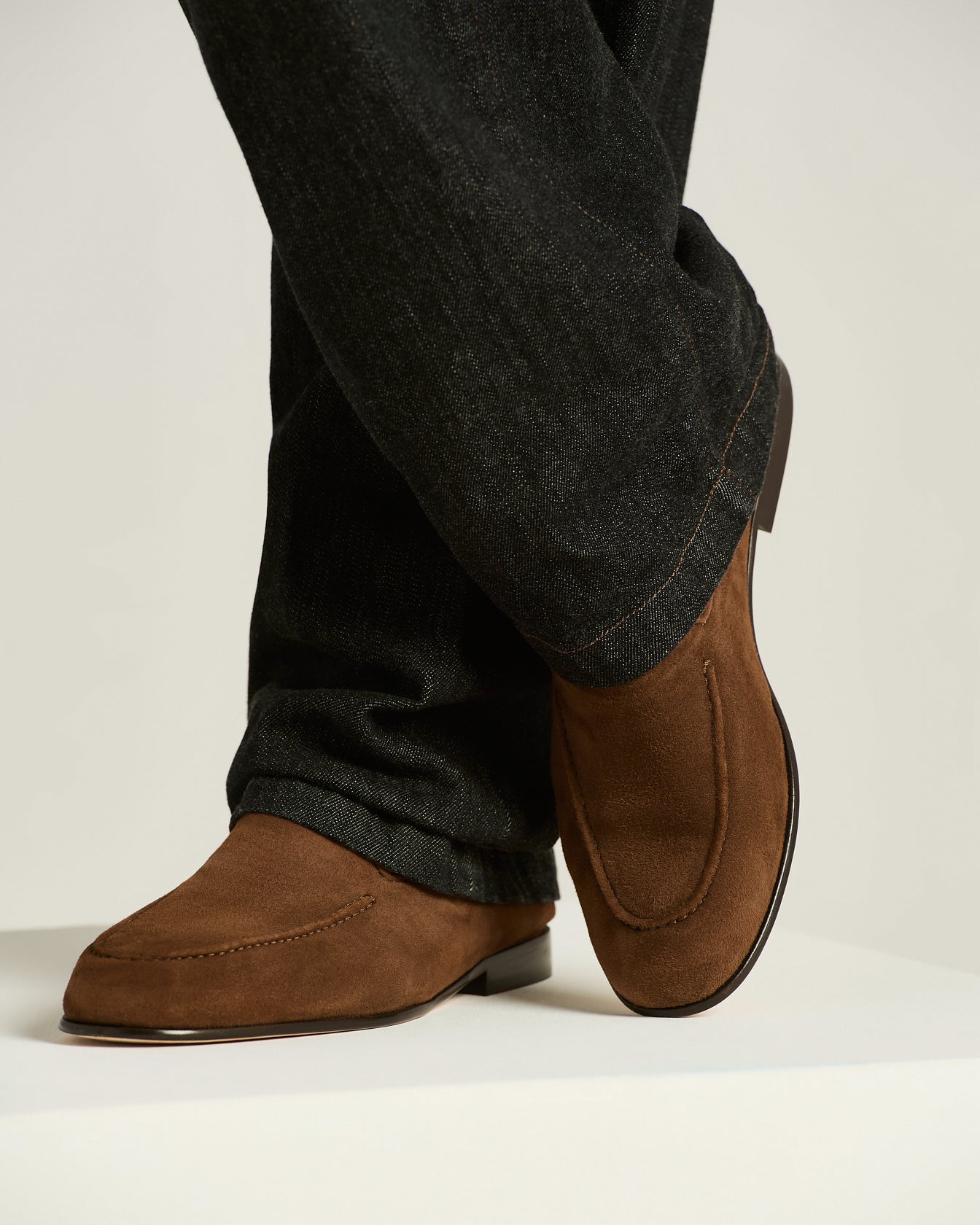 Kiton Loafer Halbschuhe Herren Ziegenleder Gr.43 braun