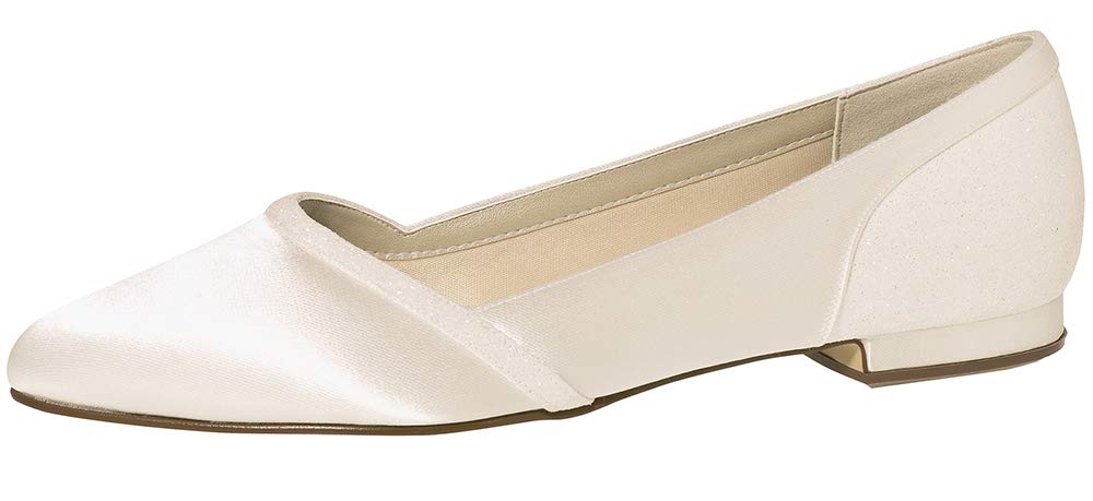 Rainbow Club Embellished Belina Ballerinas Ivory Satin