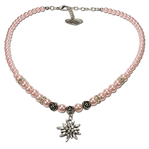Alpenflüstern DAHEIM SET024 Schmuck-Set rosa Edelweiß