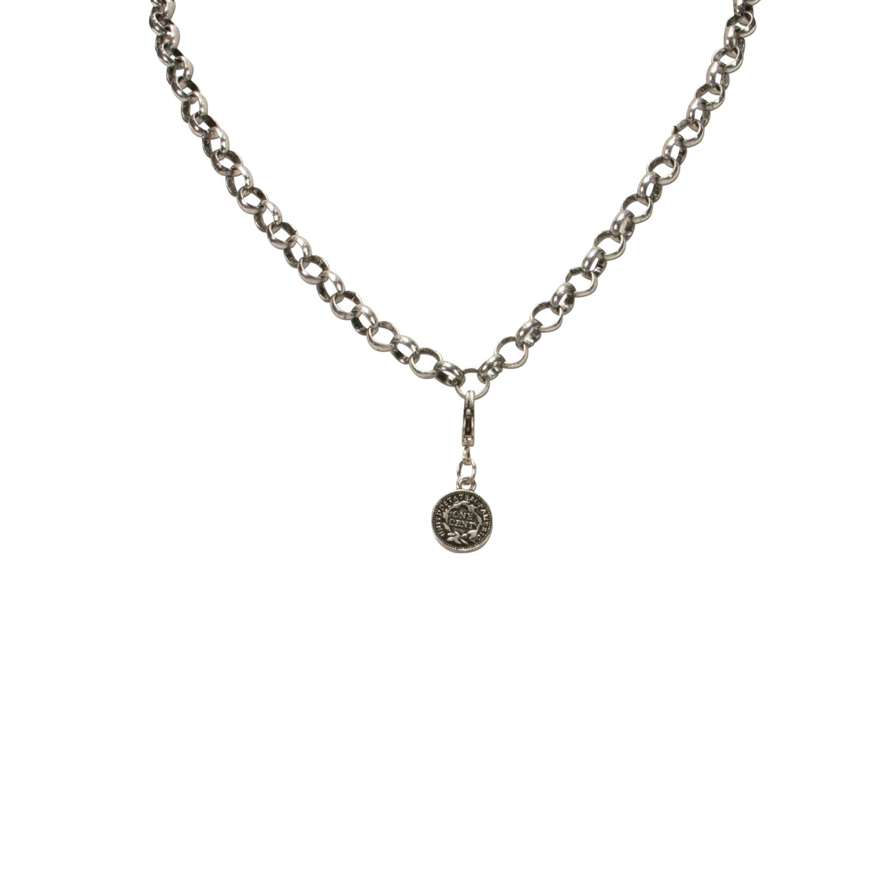 Alpenflüstern Münze Mini Anhänger Charivari Antik-Silber