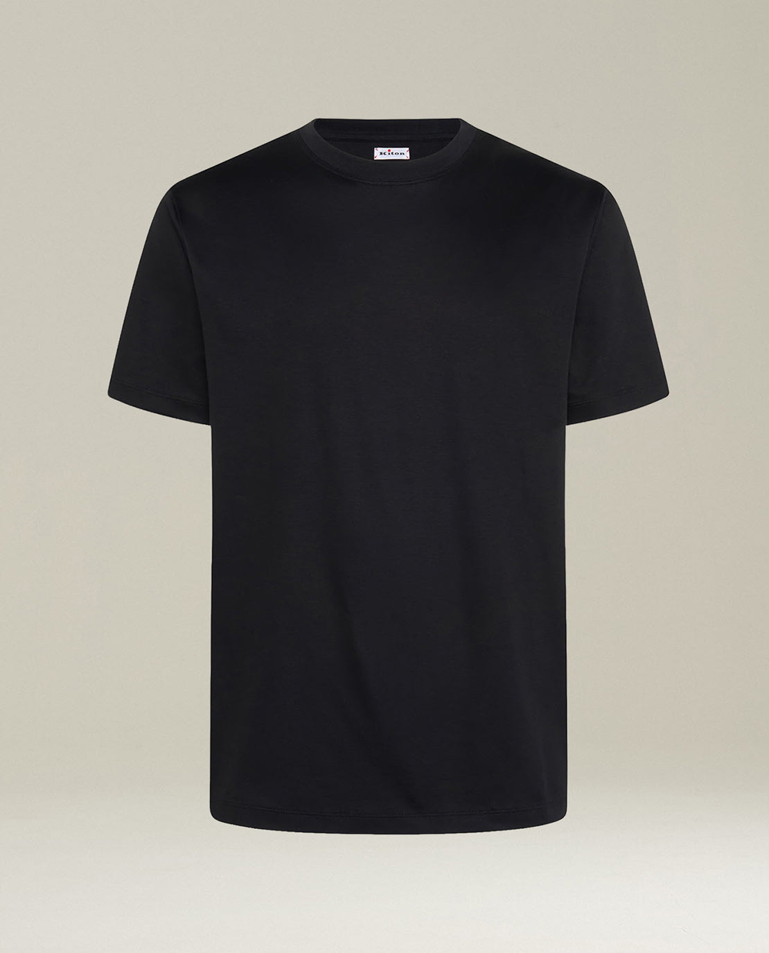 Kiton Black Cotton Crew-Neck T-Shirt Schwarz L