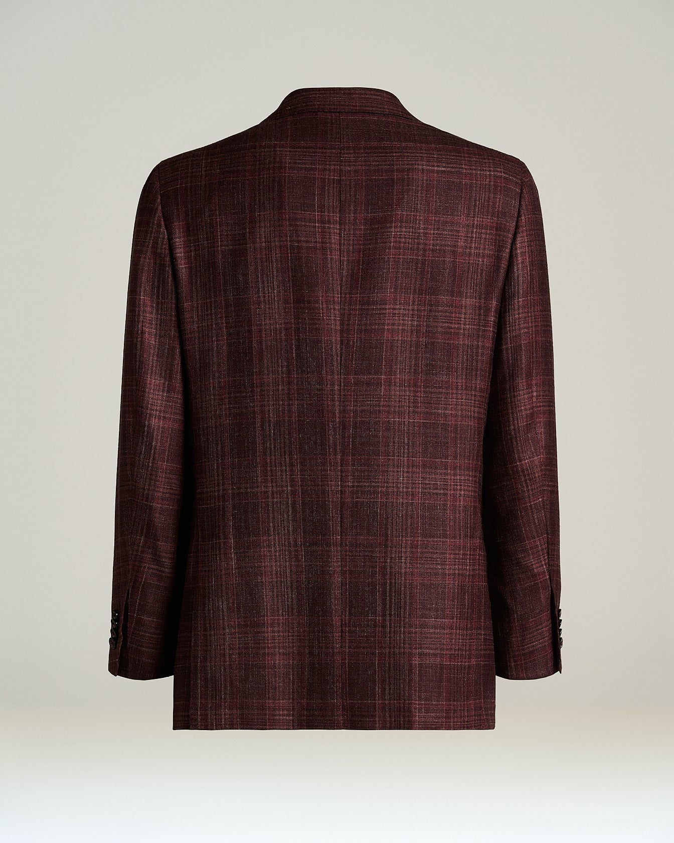 Kiton Jackets Bordeaux Checked Sakko Gr. 50 Kaschmir