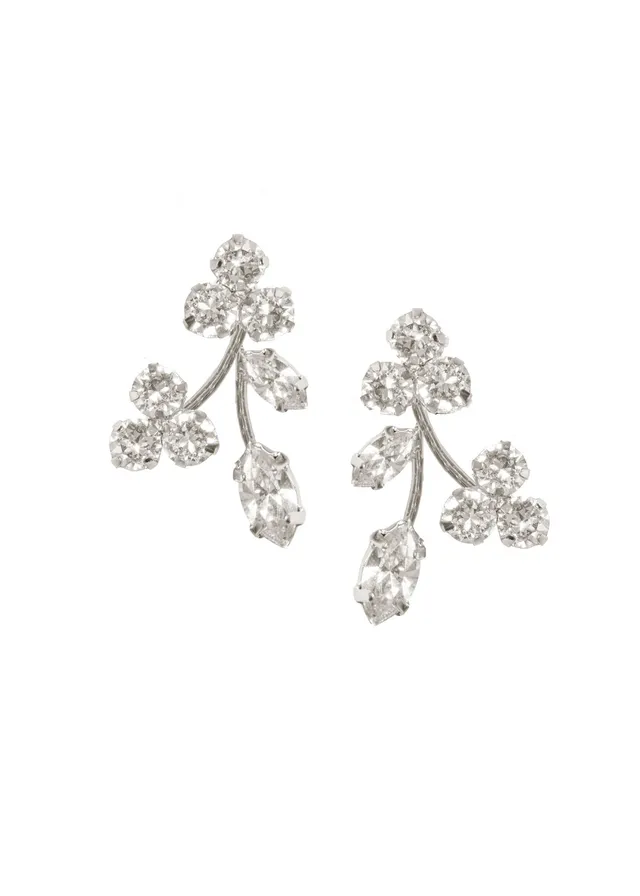 Elizabeth Bower Triplet Mini Floral Ohrstecker Rhodium 20mm
