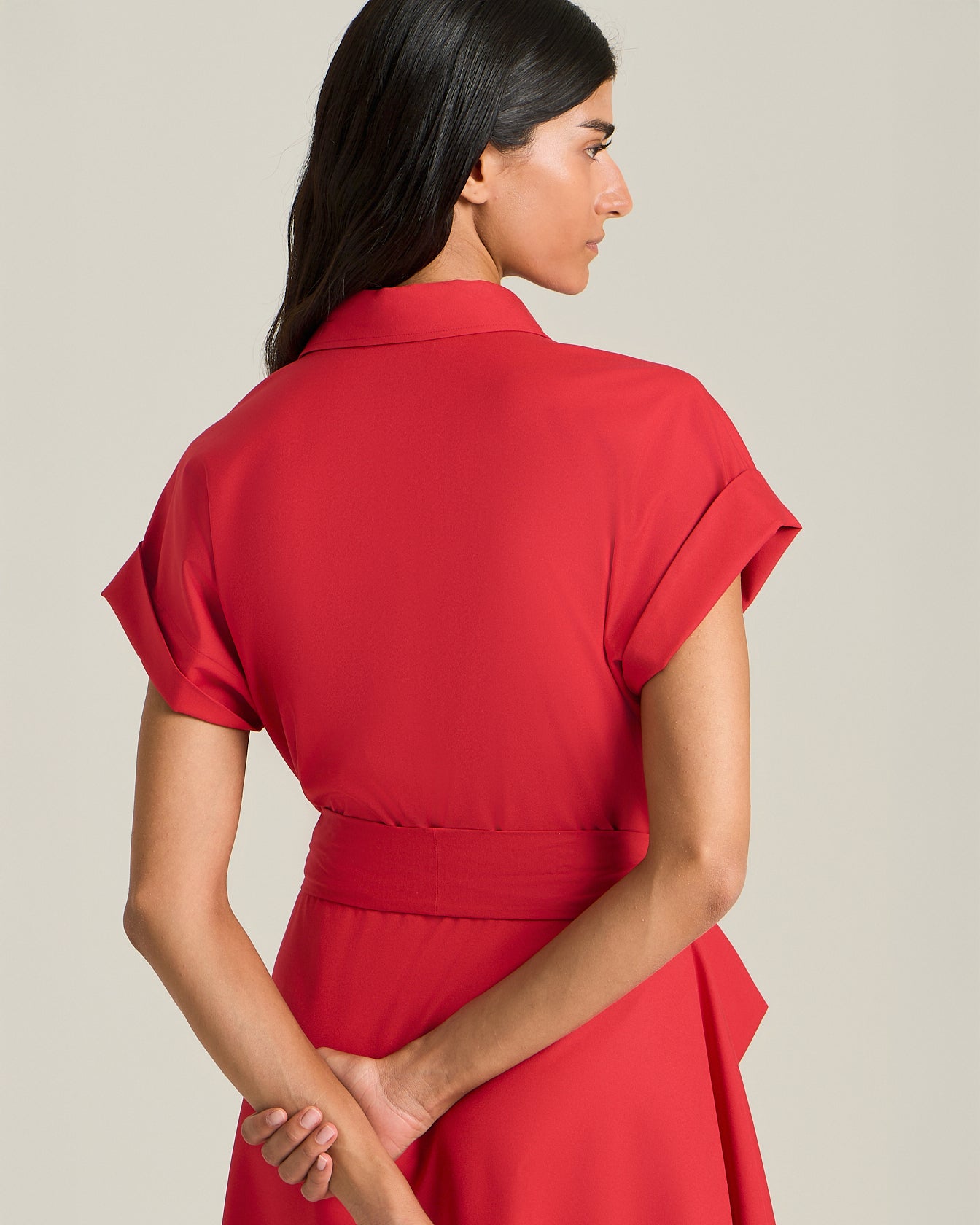 Kiton Dresses Seidenkleid Cady ärmellos Gürtel elegant