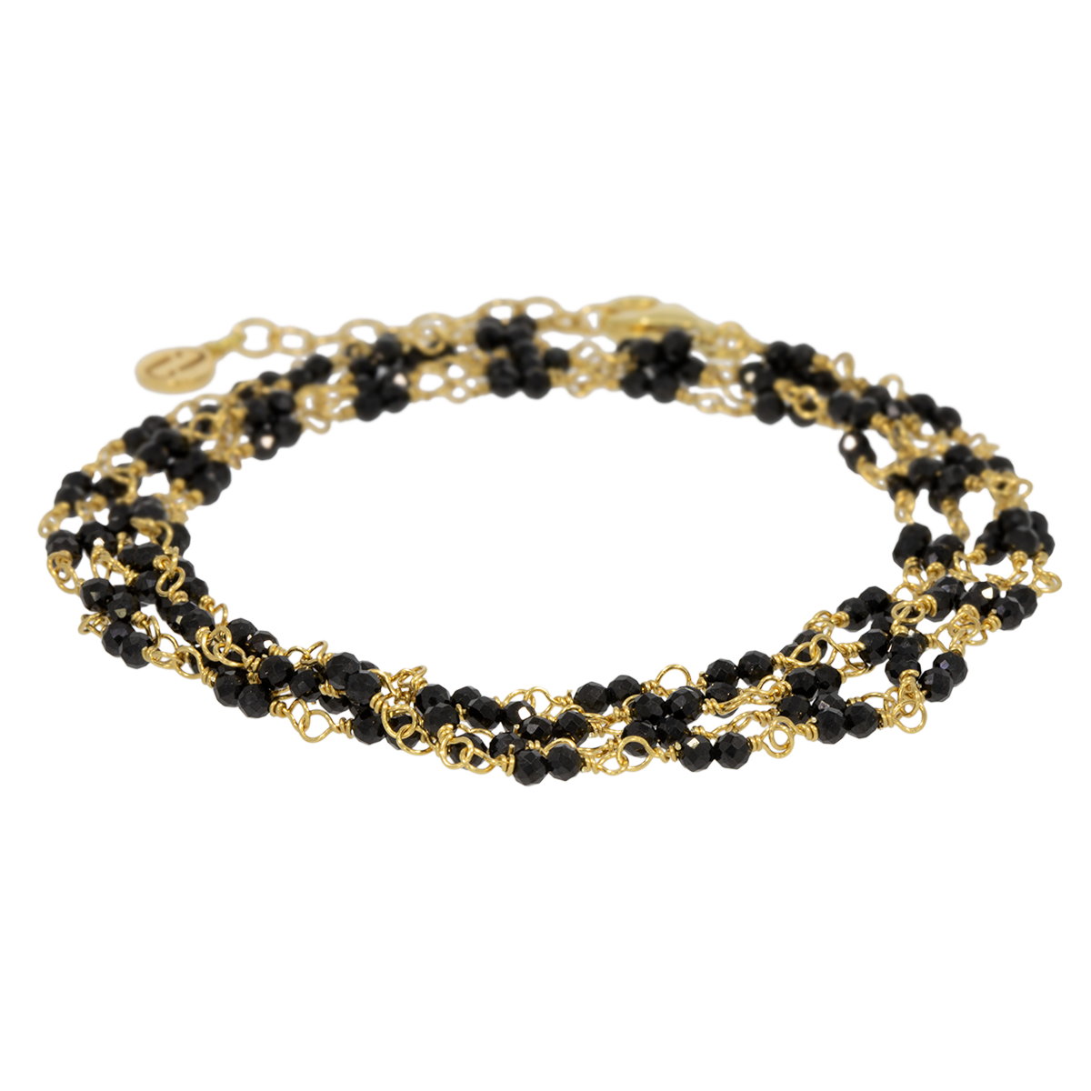 Juvelan Black Chameleon Spinell Wickelarmband Gold 88 cm