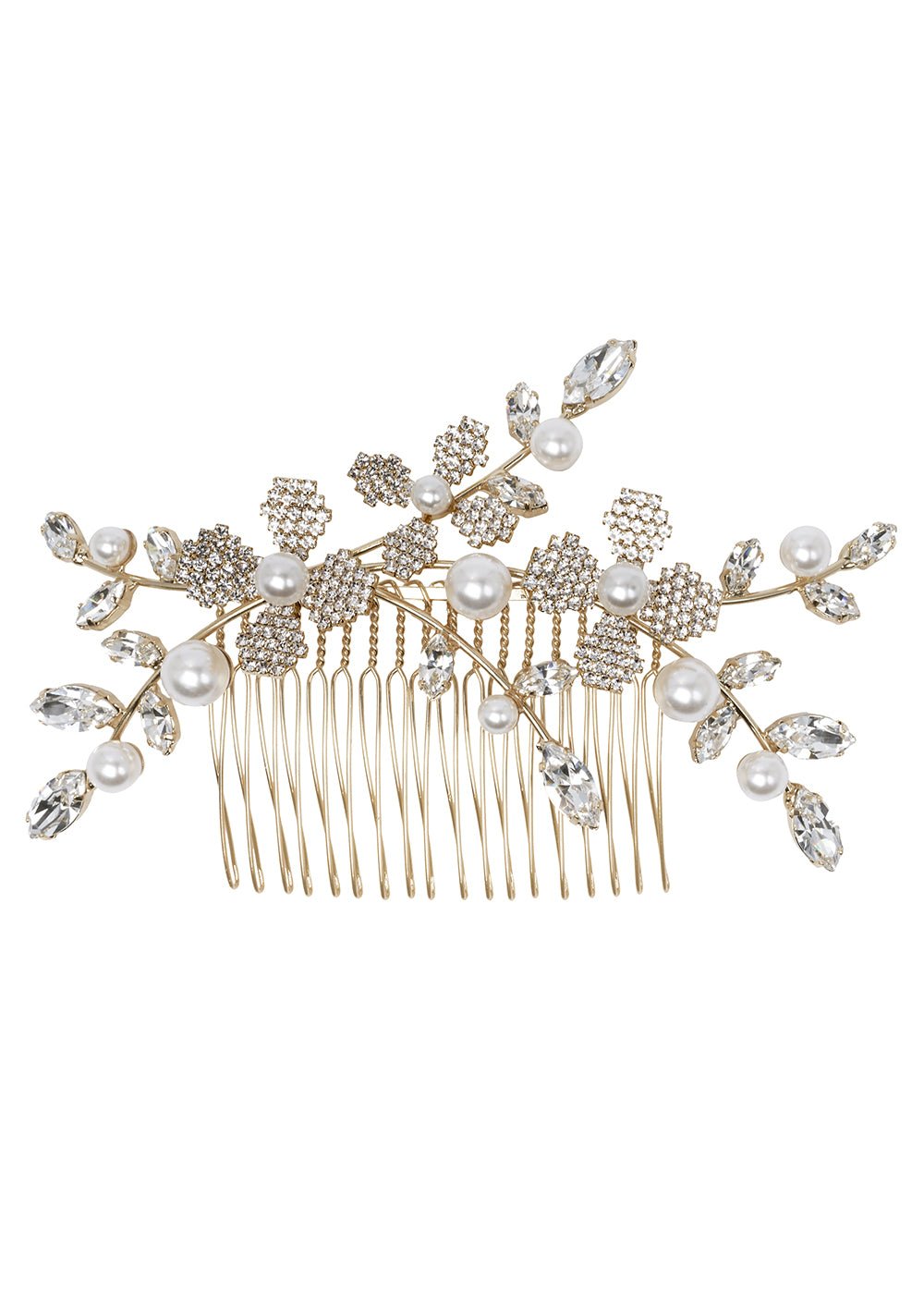 Elizabeth Bower June Pearlette Braut Haarkamm Gold Perlen