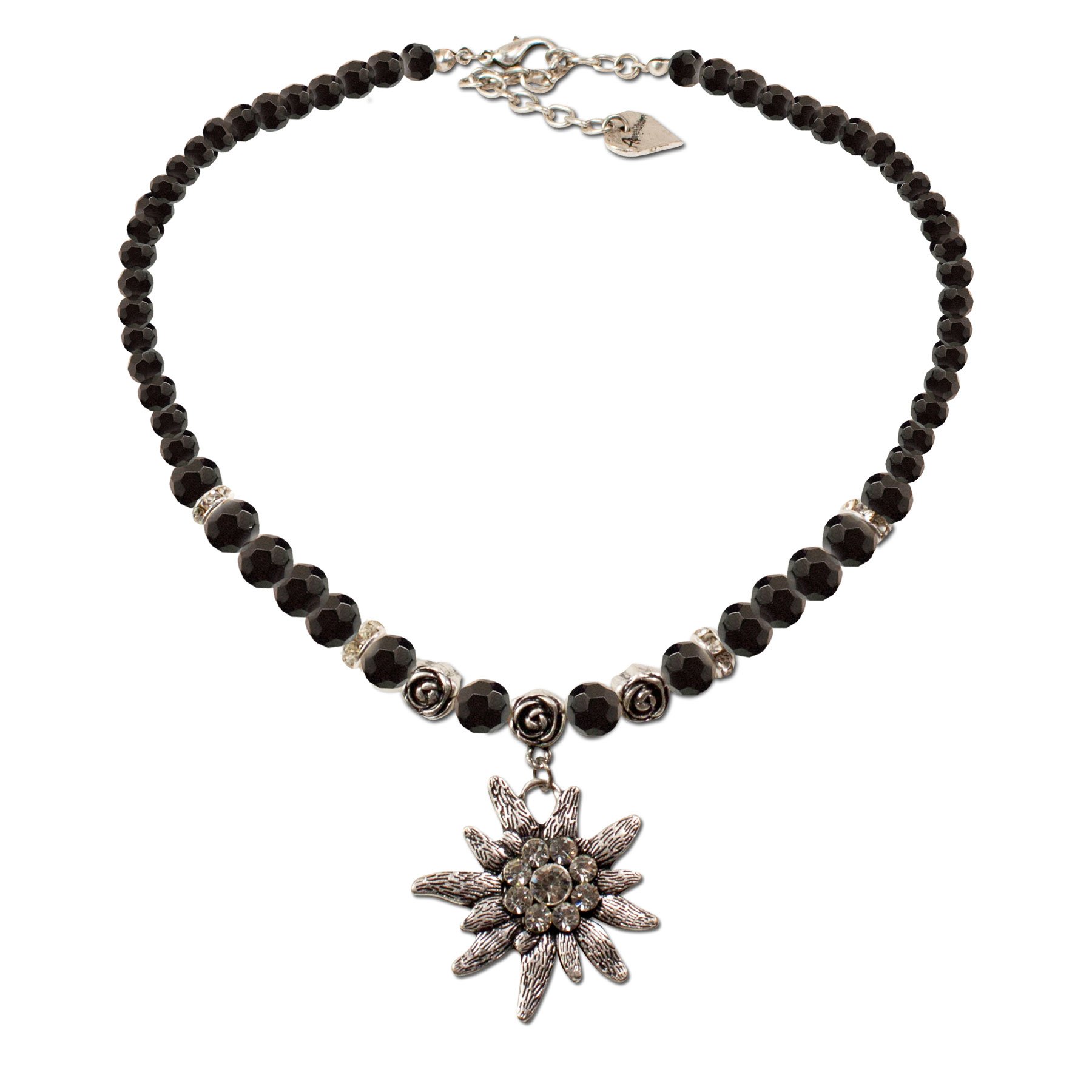 Alpenflüstern DAHEIM Perlen-Set SET011 Kette Ohrringe schwarz