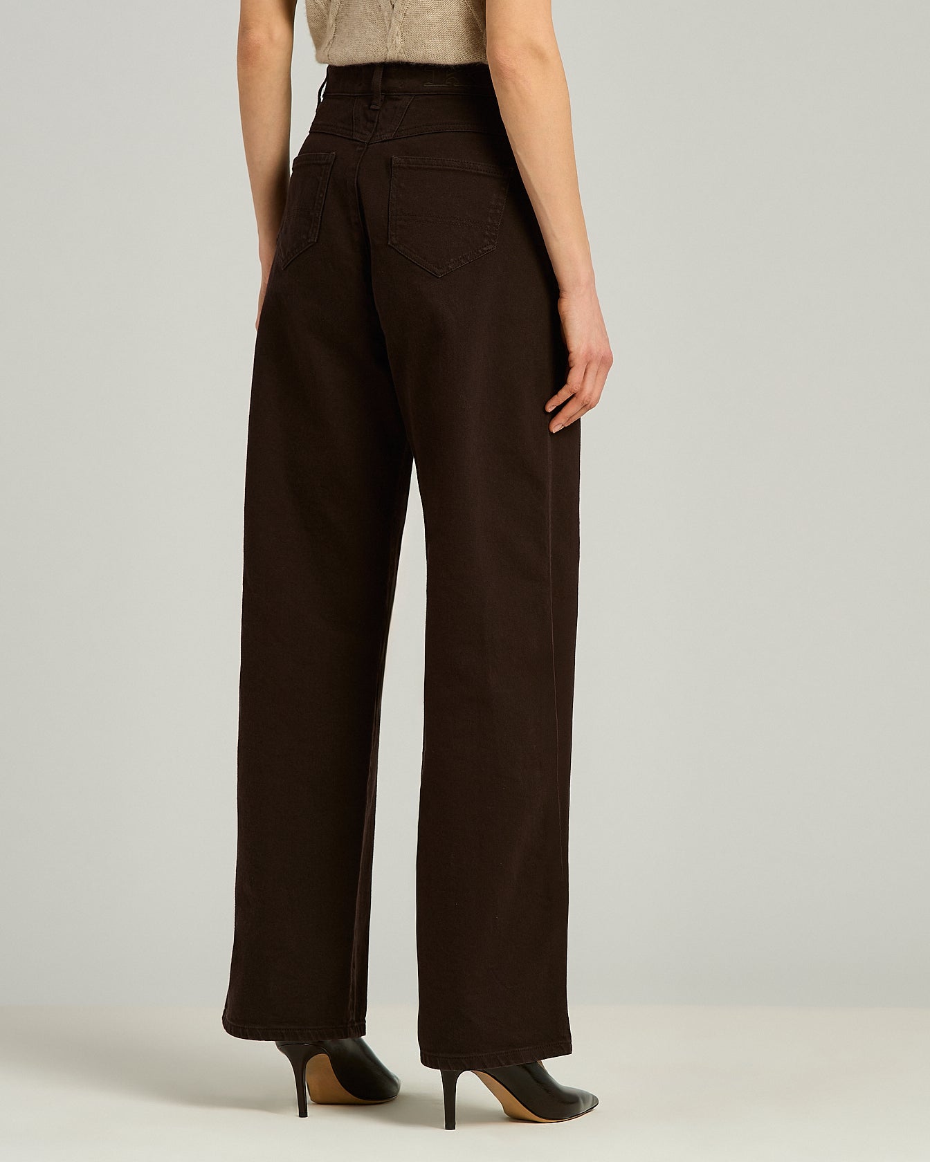 Kiton Trousers Braune Stretch Denim Jeans High-Waist