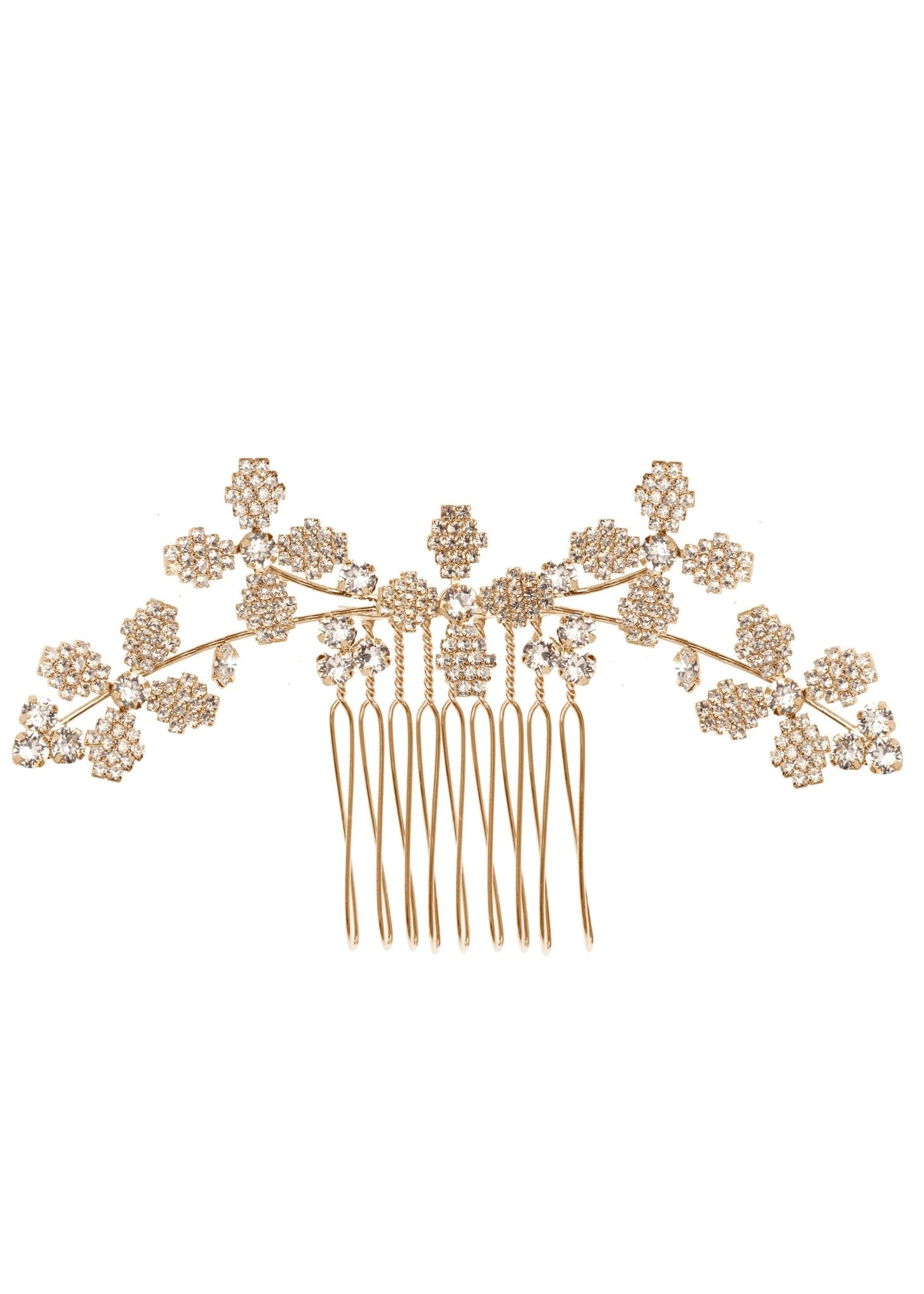 Elizabeth Bower Budding Floral Garland Haarkamm Rhodium Kristall