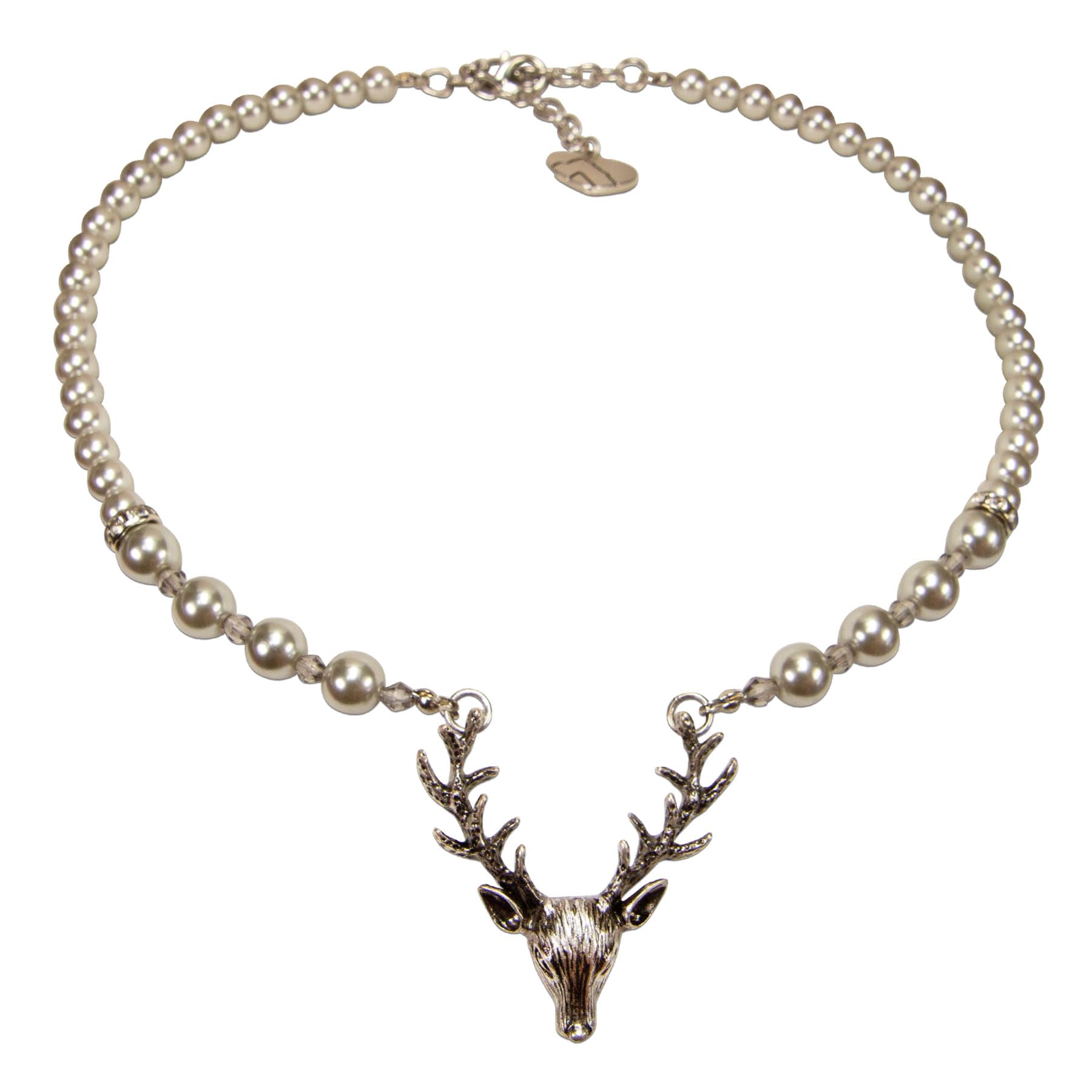 Alpenflüstern DAHEIM DHK203 Dirndlkette Hirsch creme-weiß