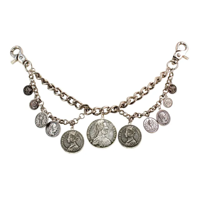 Alpenflüstern HCH004 Charivari Münzen Trachtenschmuck antik-silber