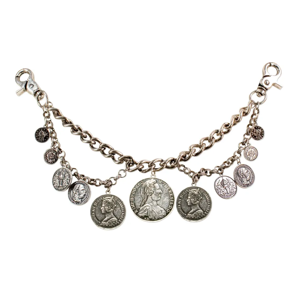Alpenflüstern HCH004 Charivari Münzen Trachtenschmuck antik-silber