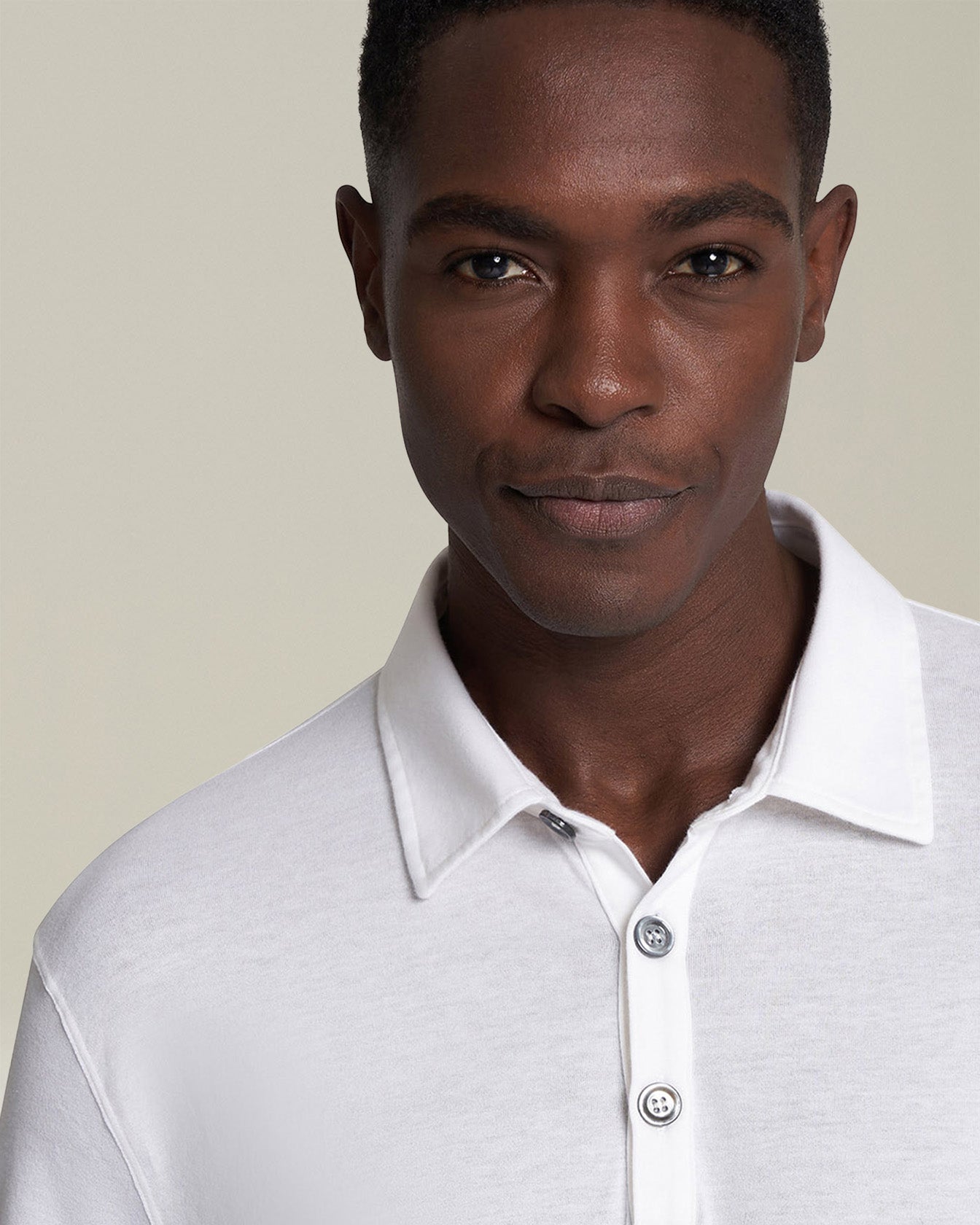 Kiton Jersey Poloshirt Langarm Gr.M Weiß Baumwolle