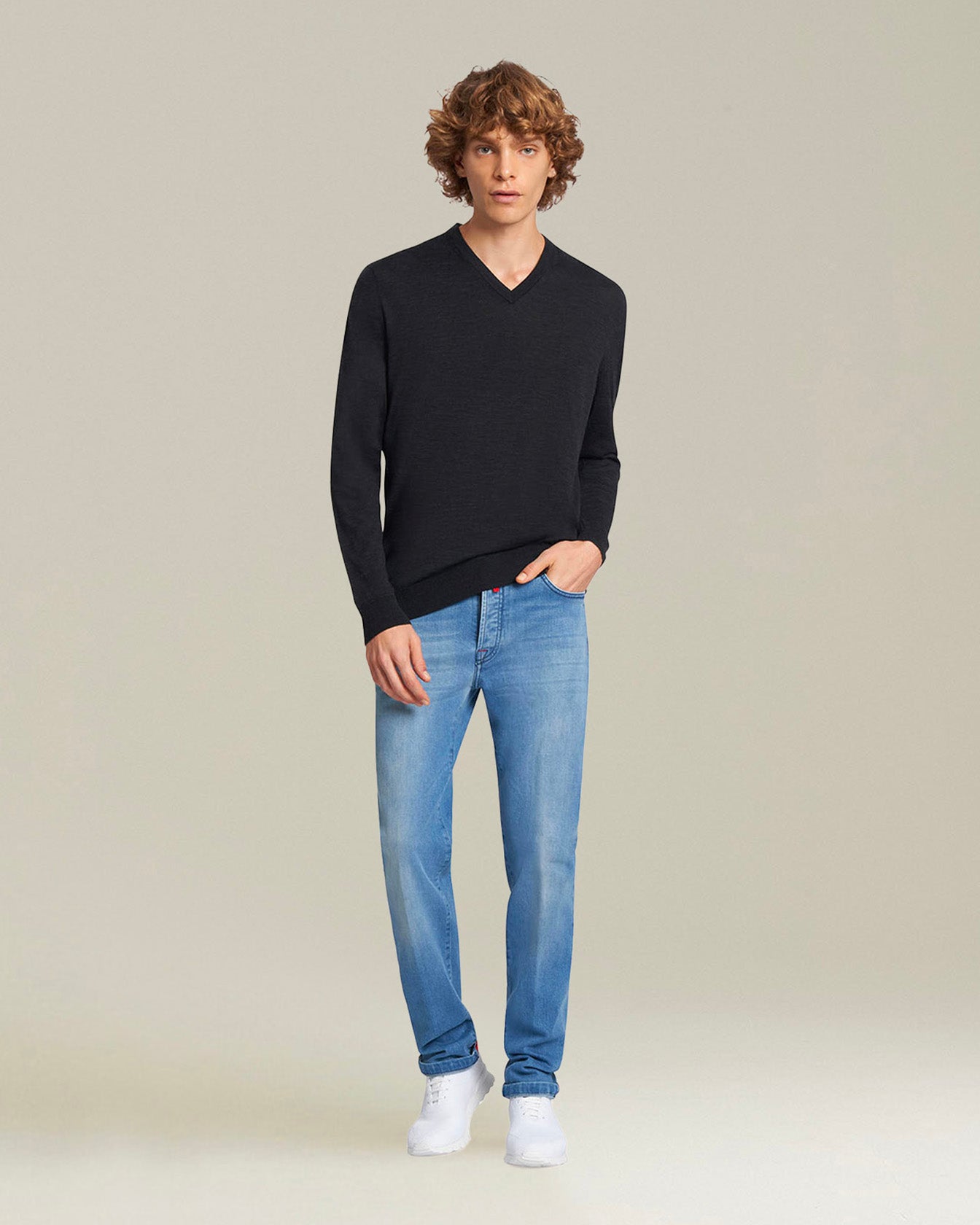 Kiton Indigo Denim Five-Pocket Jeans Slim Fit Gr. 33