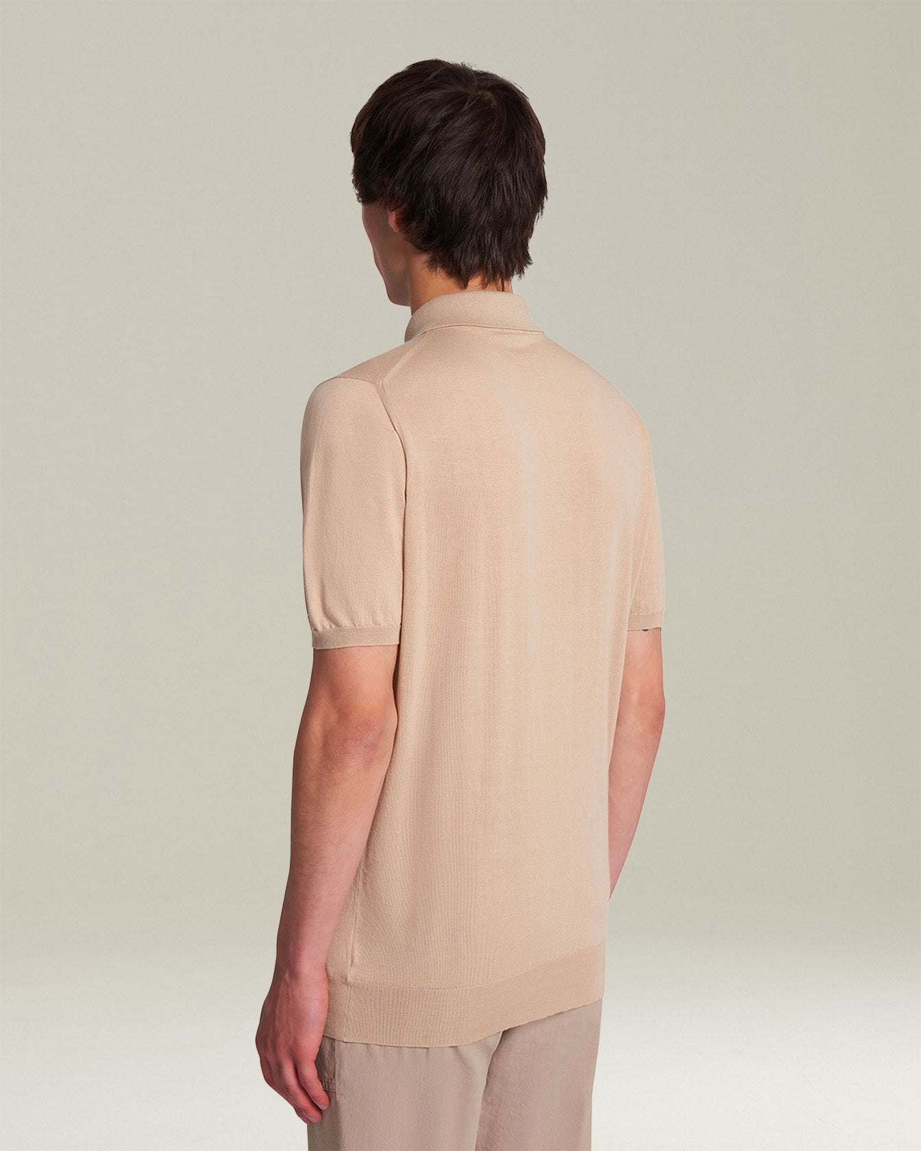 Kiton Polo Beige Baumwolle ägyptisch Kurzarm