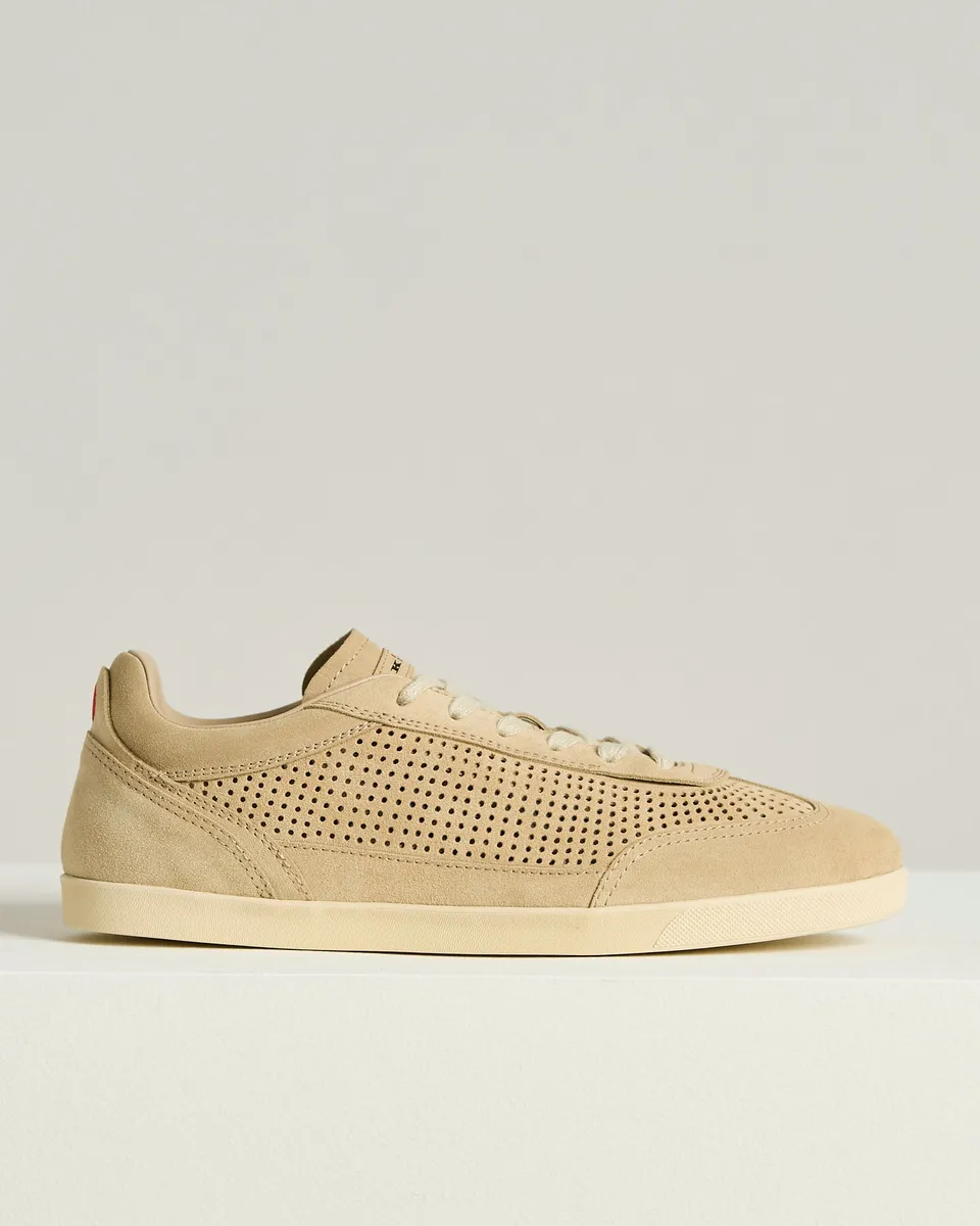 Kiton Shoes Openwork Suede Sneakers Kalbsleder Wildleder