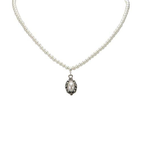 Alpenflüstern DAHEIM DHK343 Perlenkette Trachtenstein creme-weiß