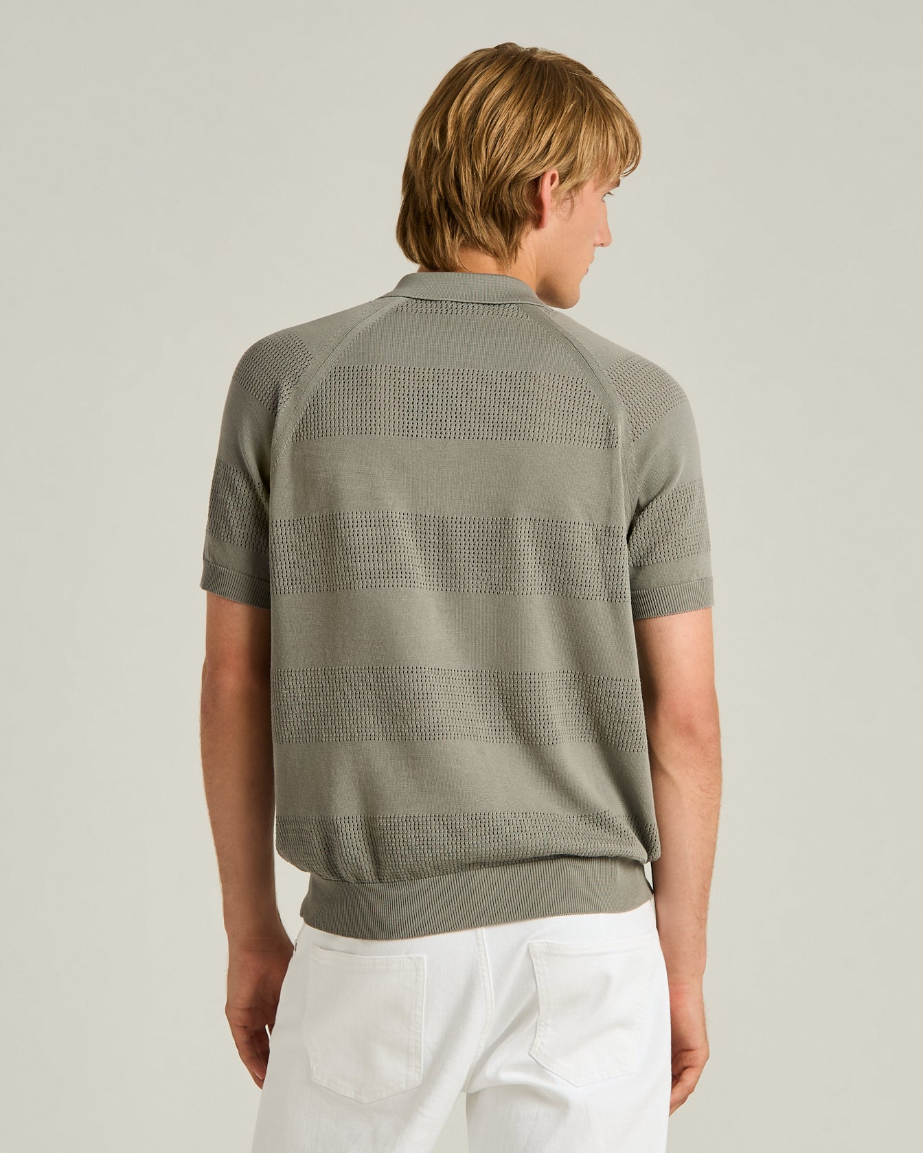 Kiton Zip Baumwoll Polo Kurzarm Herren Weiß