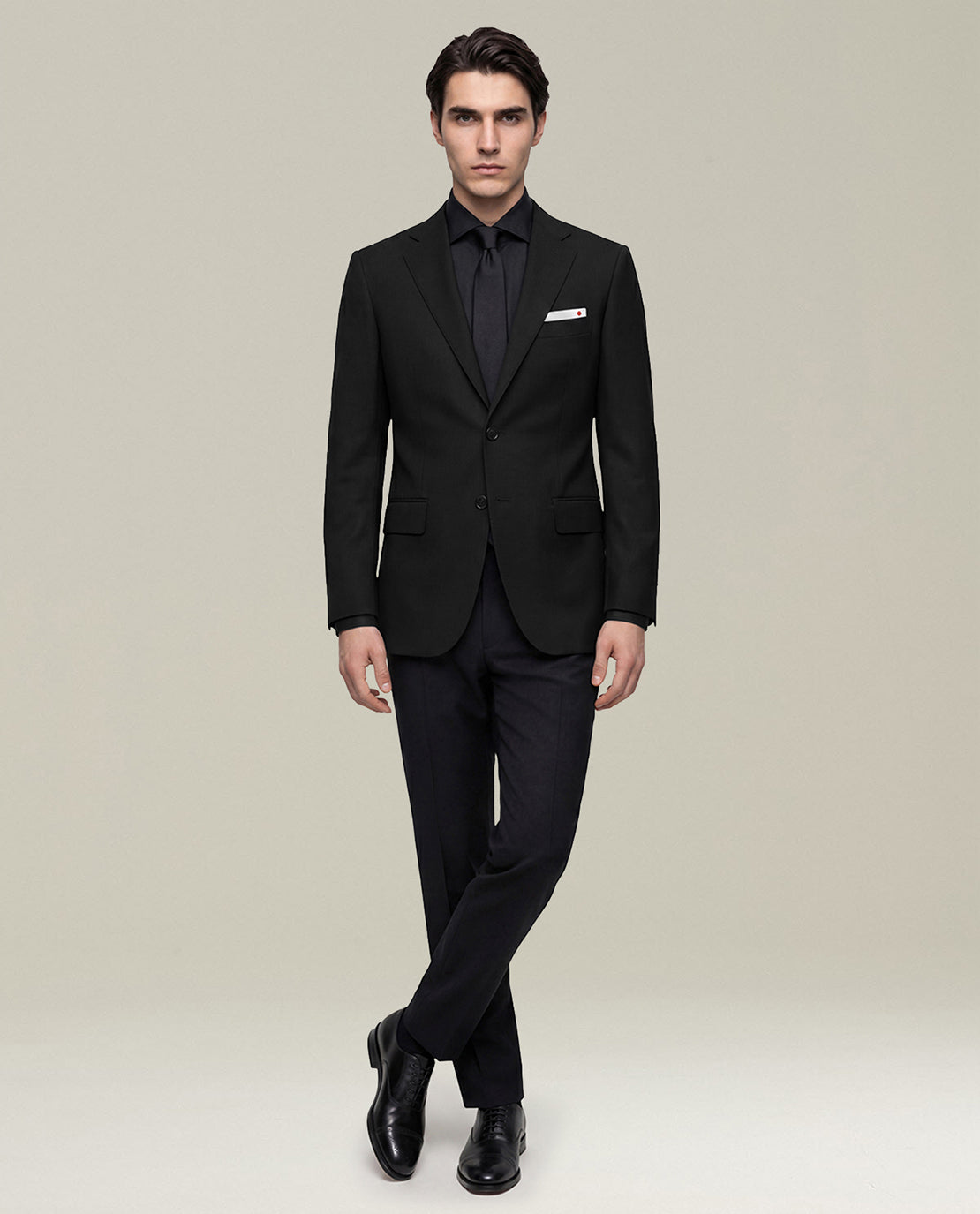 Kiton Black Wool Krawatte Wolle Schwarz TU