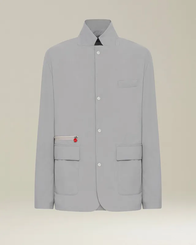 Kiton Jackets Seiden-Jacke grau TU technische Seide atmungsaktiv