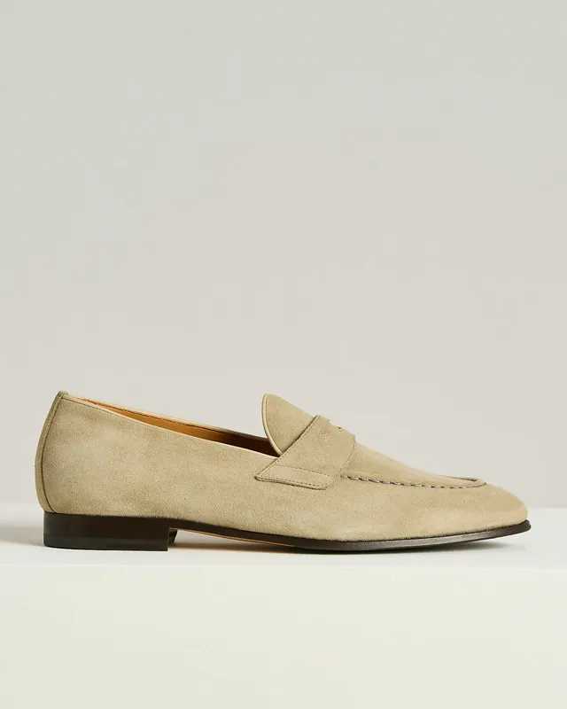 Kiton Suede Loafers Halbschuhe Hellbeige Kalbsleder