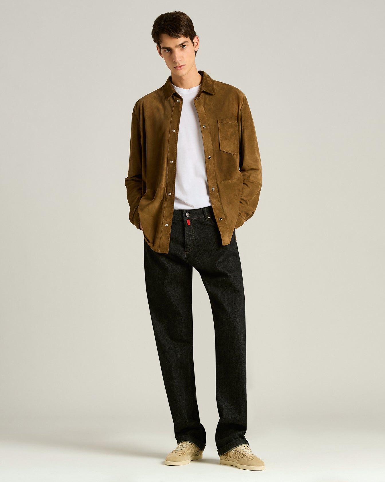 Kiton Lambskin Lederjacke mole Glattleder