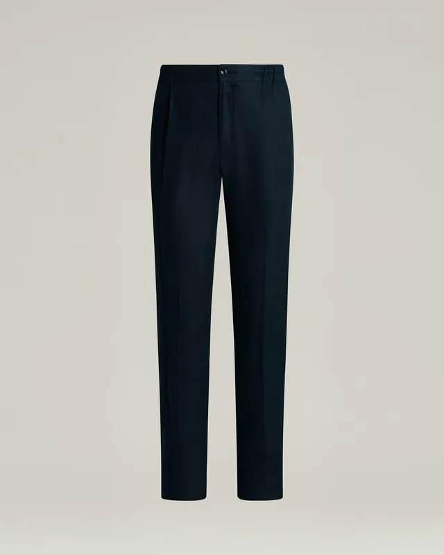 Kiton Trousers Leinenhose navy Comfort Fit