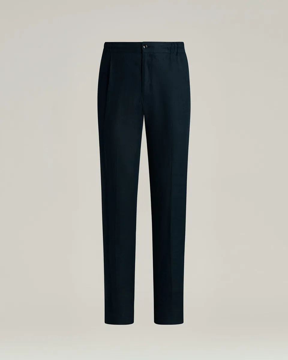 Kiton Trousers Leinenhose navy Comfort Fit