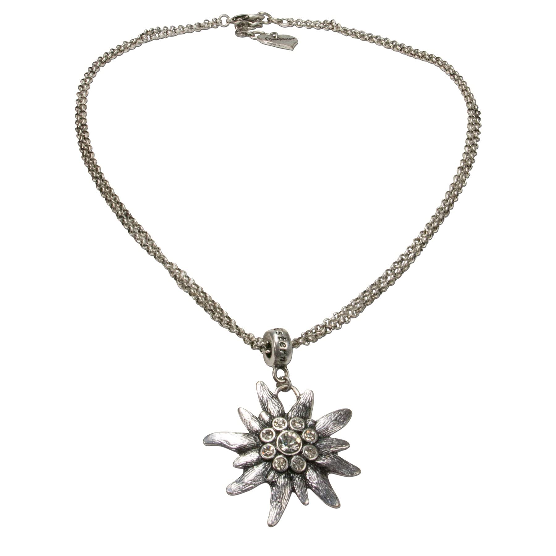 Alpenflüstern DAHEIM Trachtenkette Strass-Edelweiß Dirndlkette