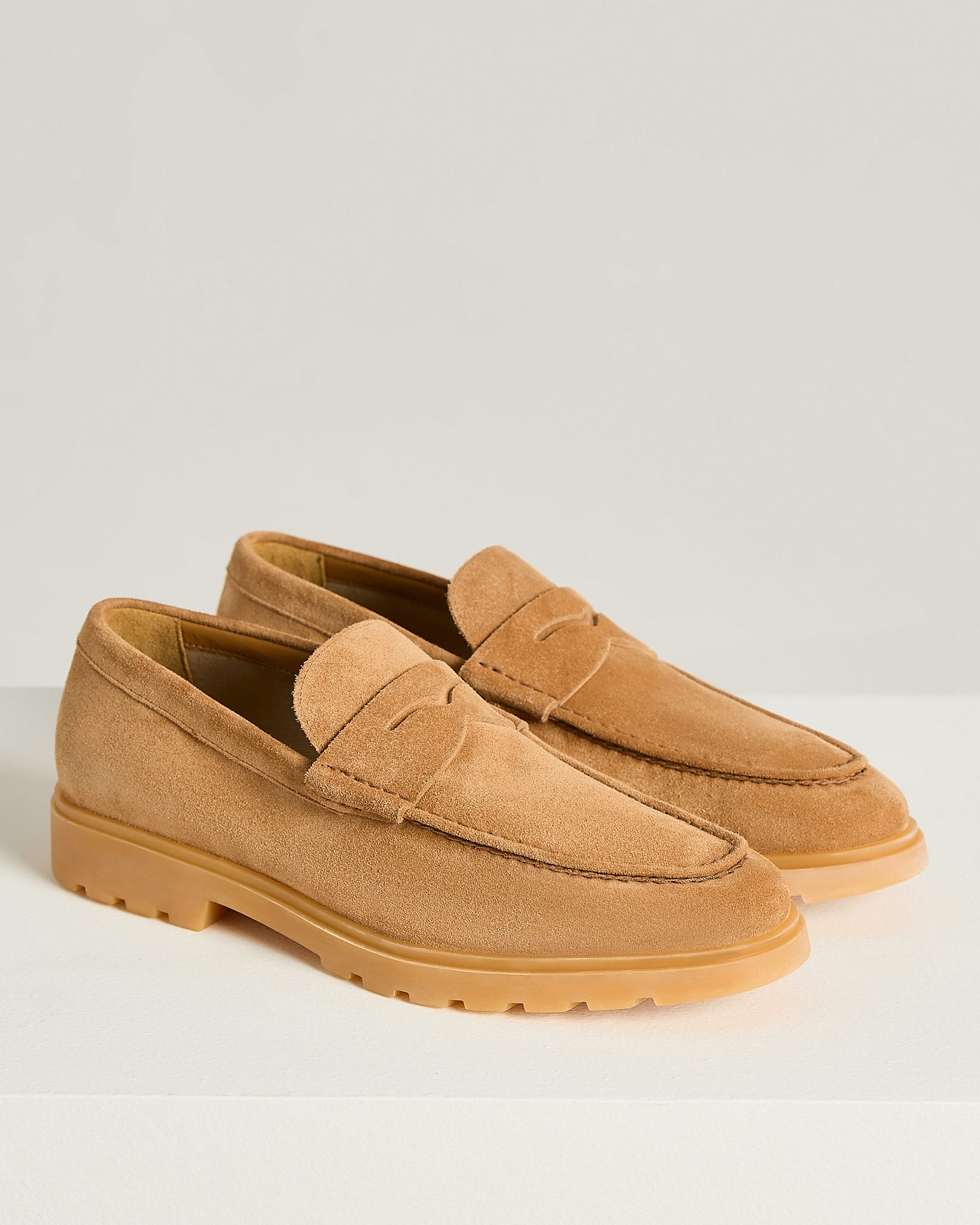 Kiton Suede Loafer camel Kalbsleder Gummisohle
