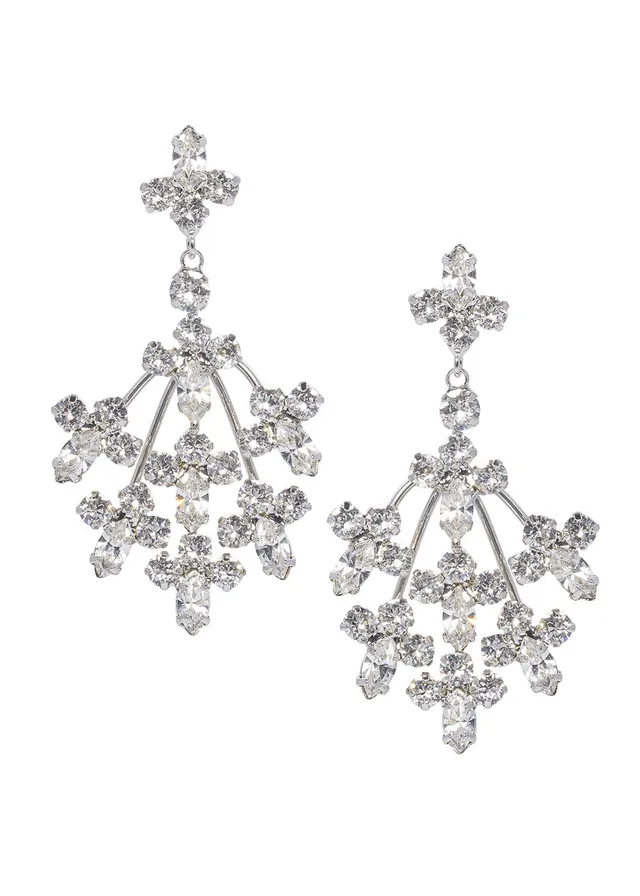 Elizabeth Bower Carter Statement-Ohrringe Rhodium Kristall
