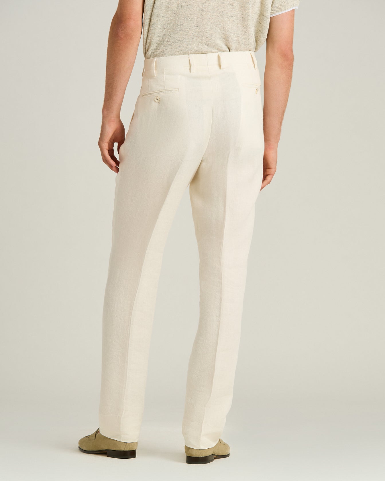 Kiton Trousers Leinenhose weiß rein Gr. 50