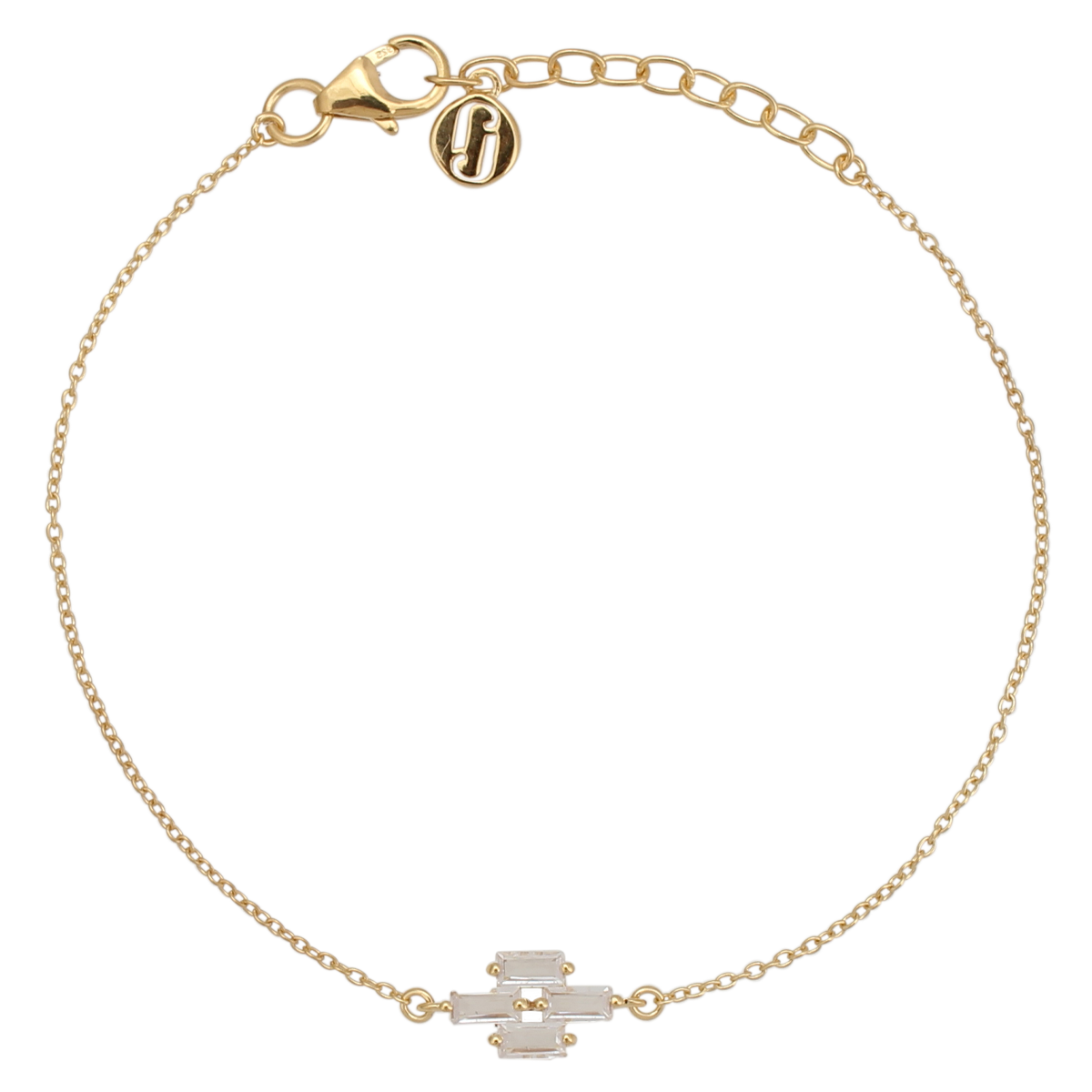 Juvelan Rarity Kristall Armband Baguette Silber 15 cm