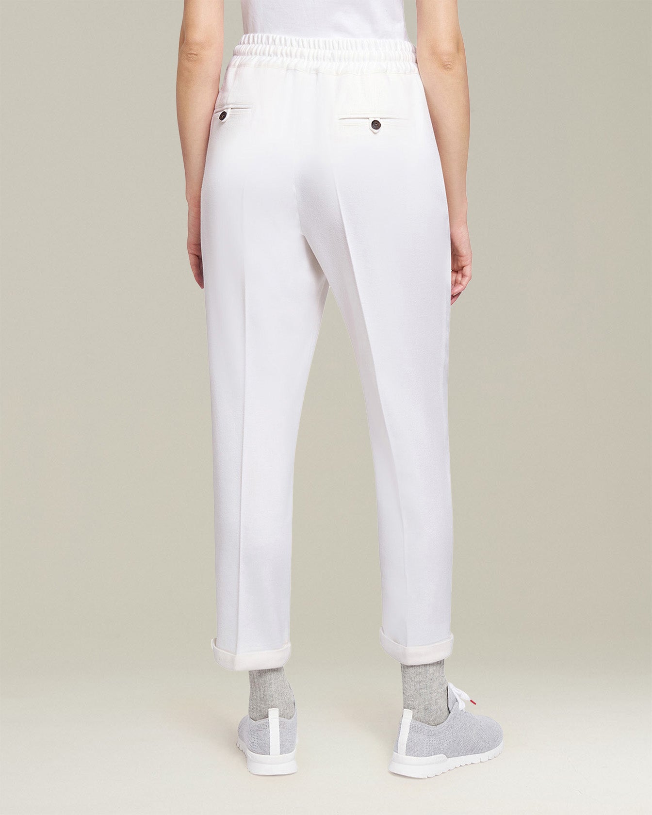 Kiton Trousers Cashmere Hose Kaschmir Weiß