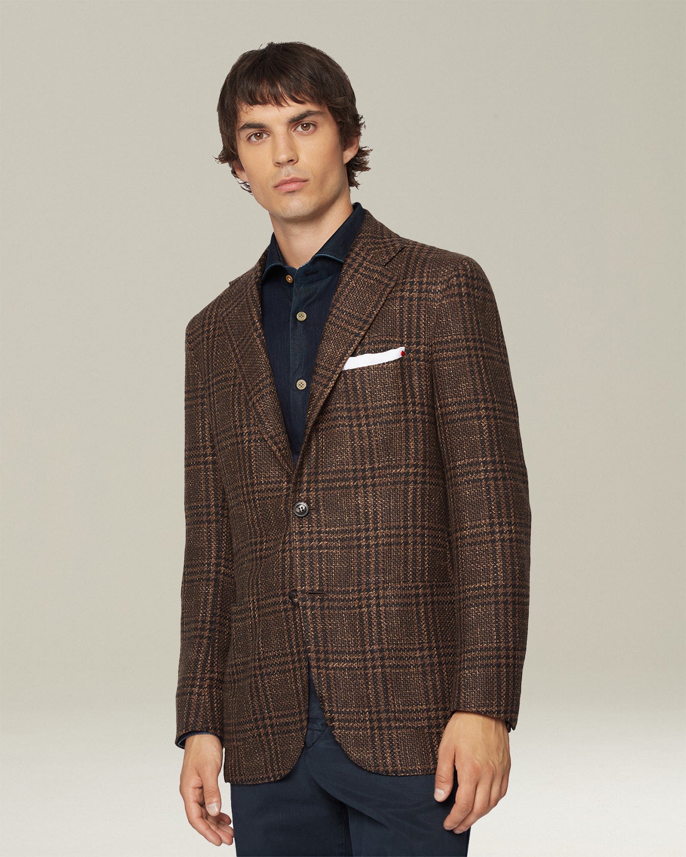 Kiton Jackets Checked Kaschmir Sakko Wolle Seide Karo
