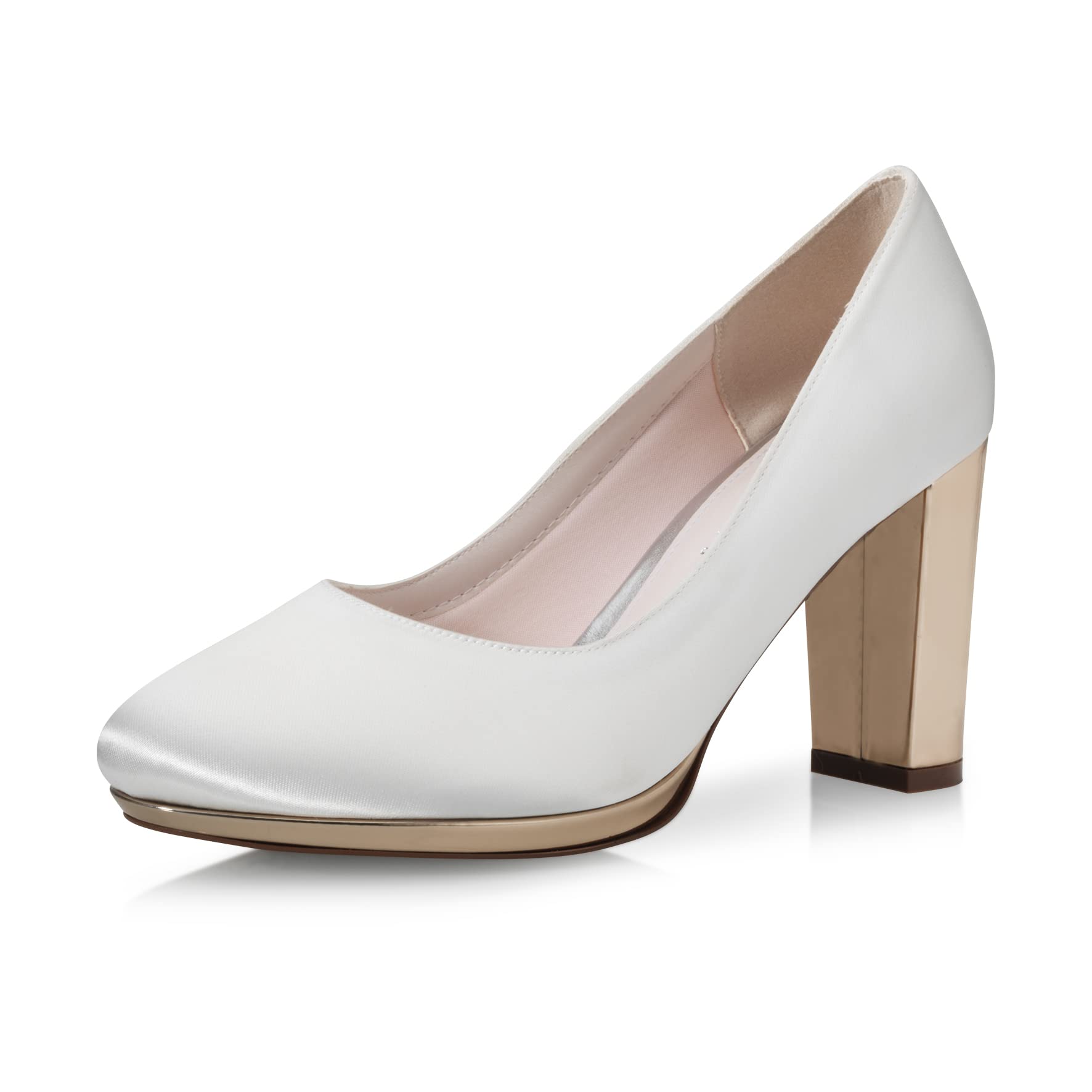 Rainbow Club Luxe Clair Pumps Satin Ivory Plateau 8 cm