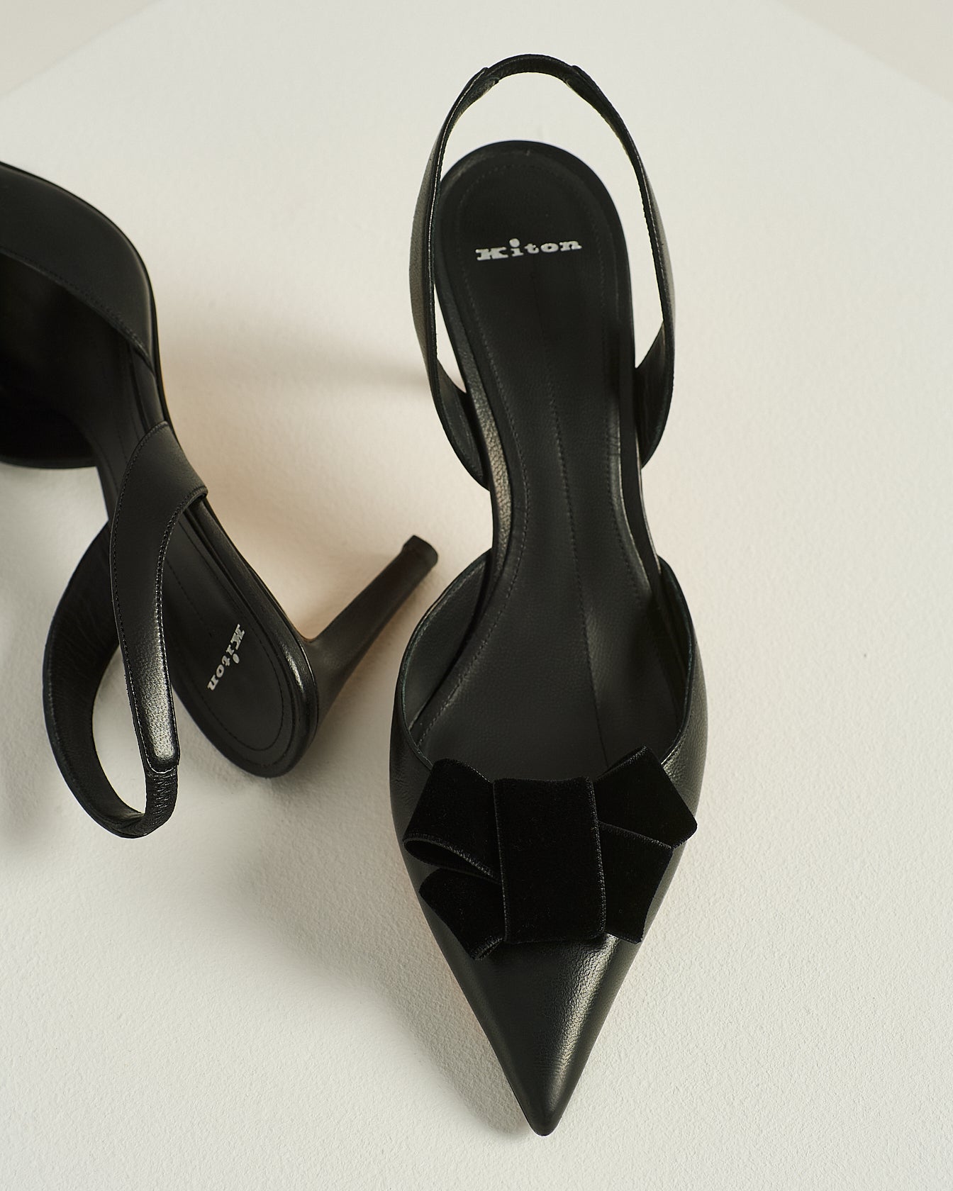Kiton Shoes Black Lambskin Pump Pumps schwarz Leder Gr.38