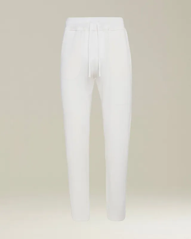 Kiton Jogging Cashmere Hose weiß elastischer Bund