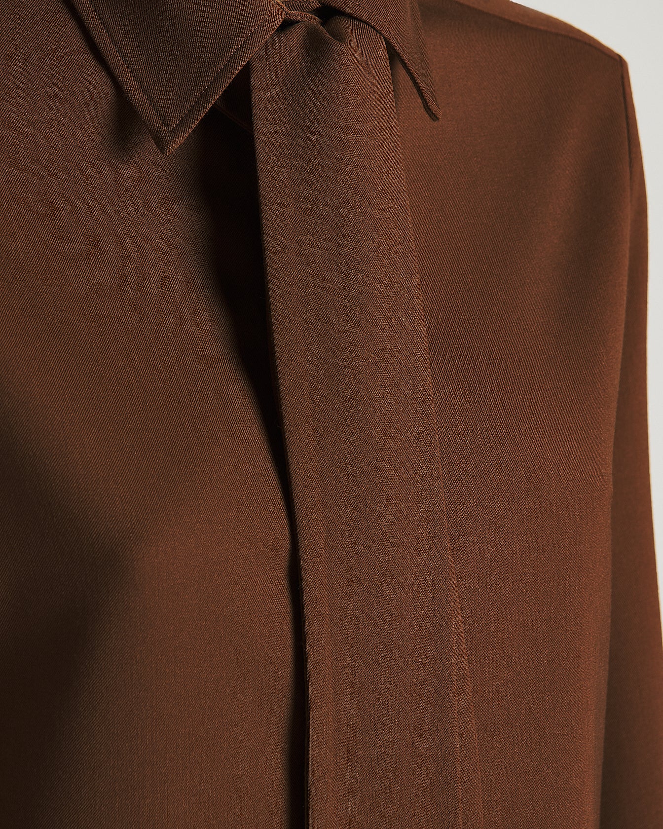 Kiton Shirts Warm Brown Bluse Wolle Braun