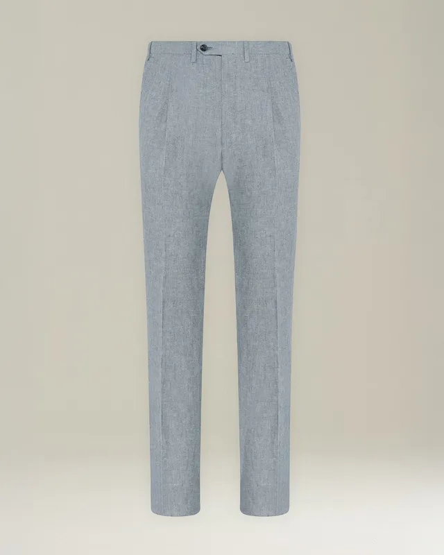Kiton Timeless Leinenhose Bundfalte Knopfverschluss
